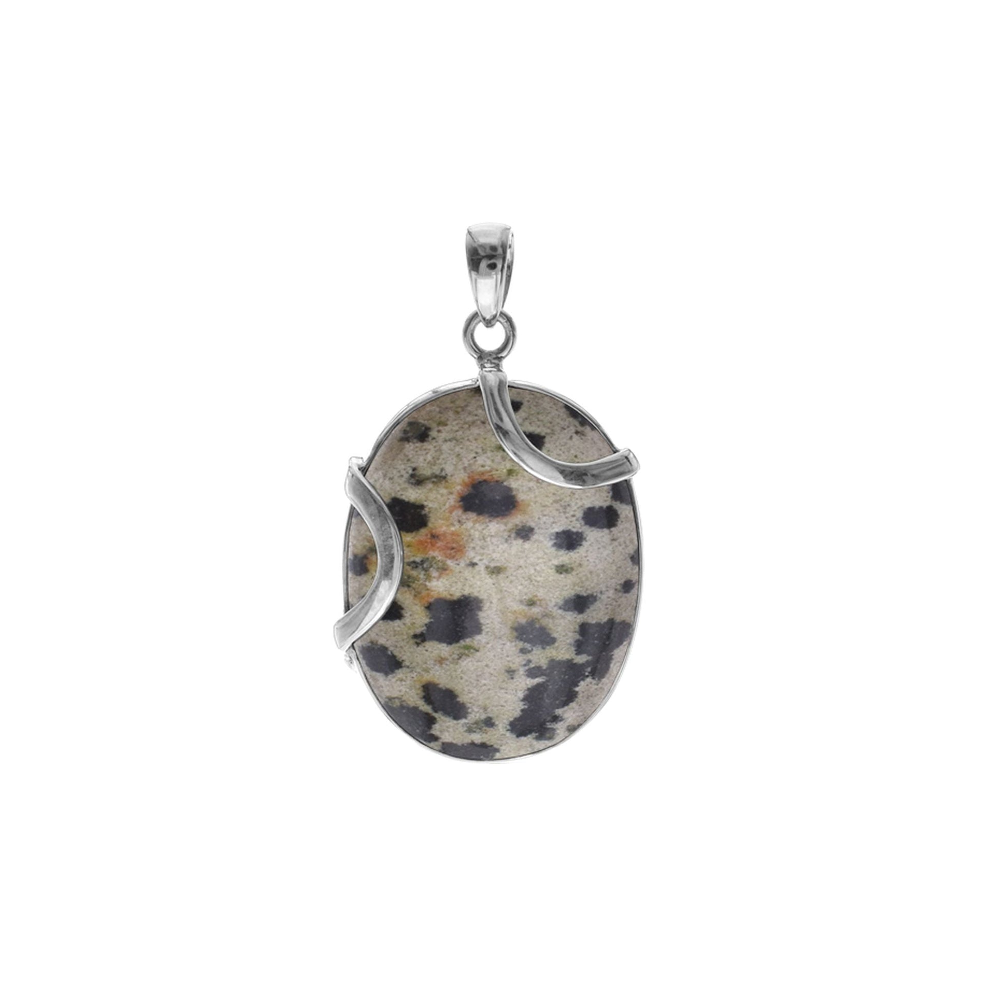 Amy double curve dalmatian jasper pendant