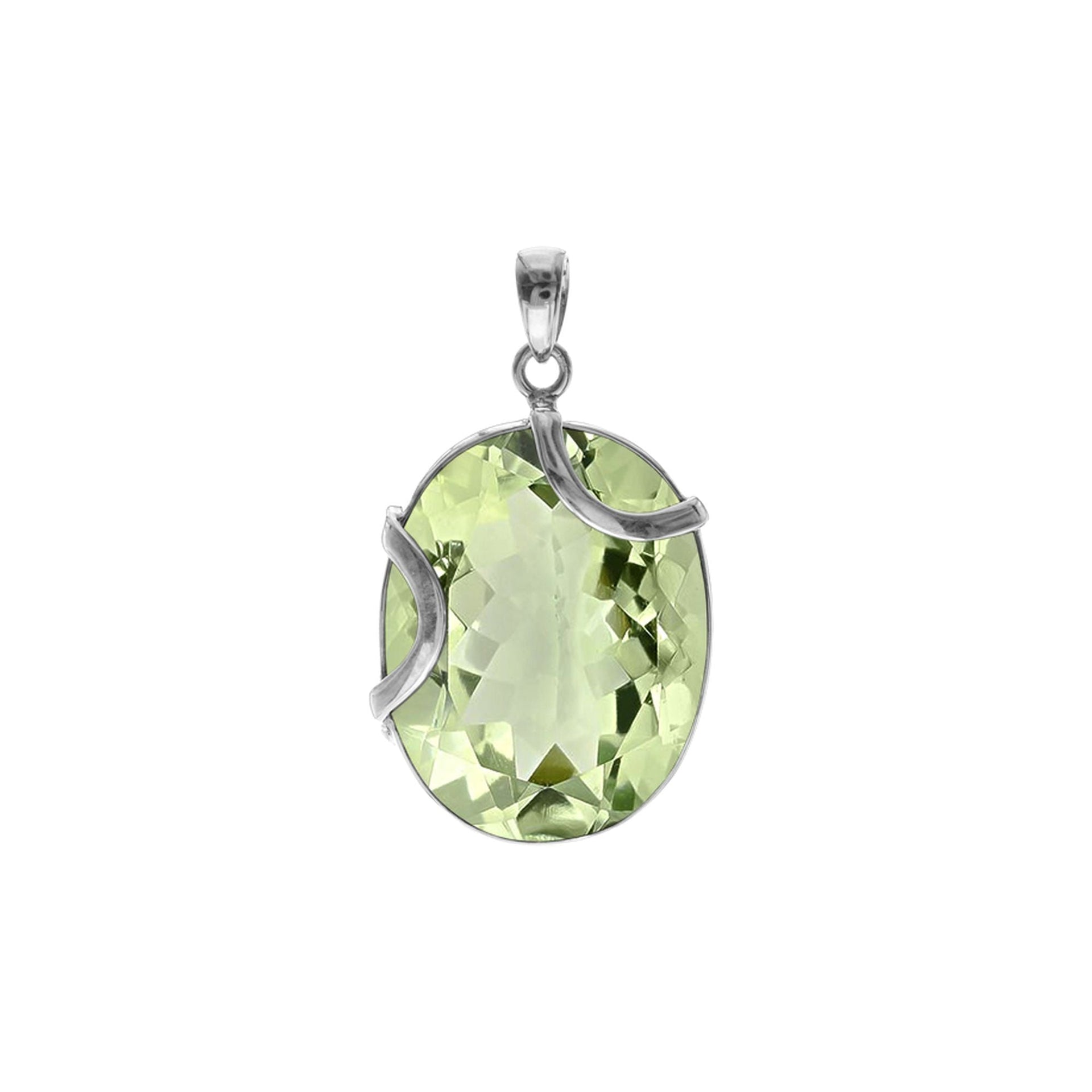 Amy medium double curve green amethyst pendant