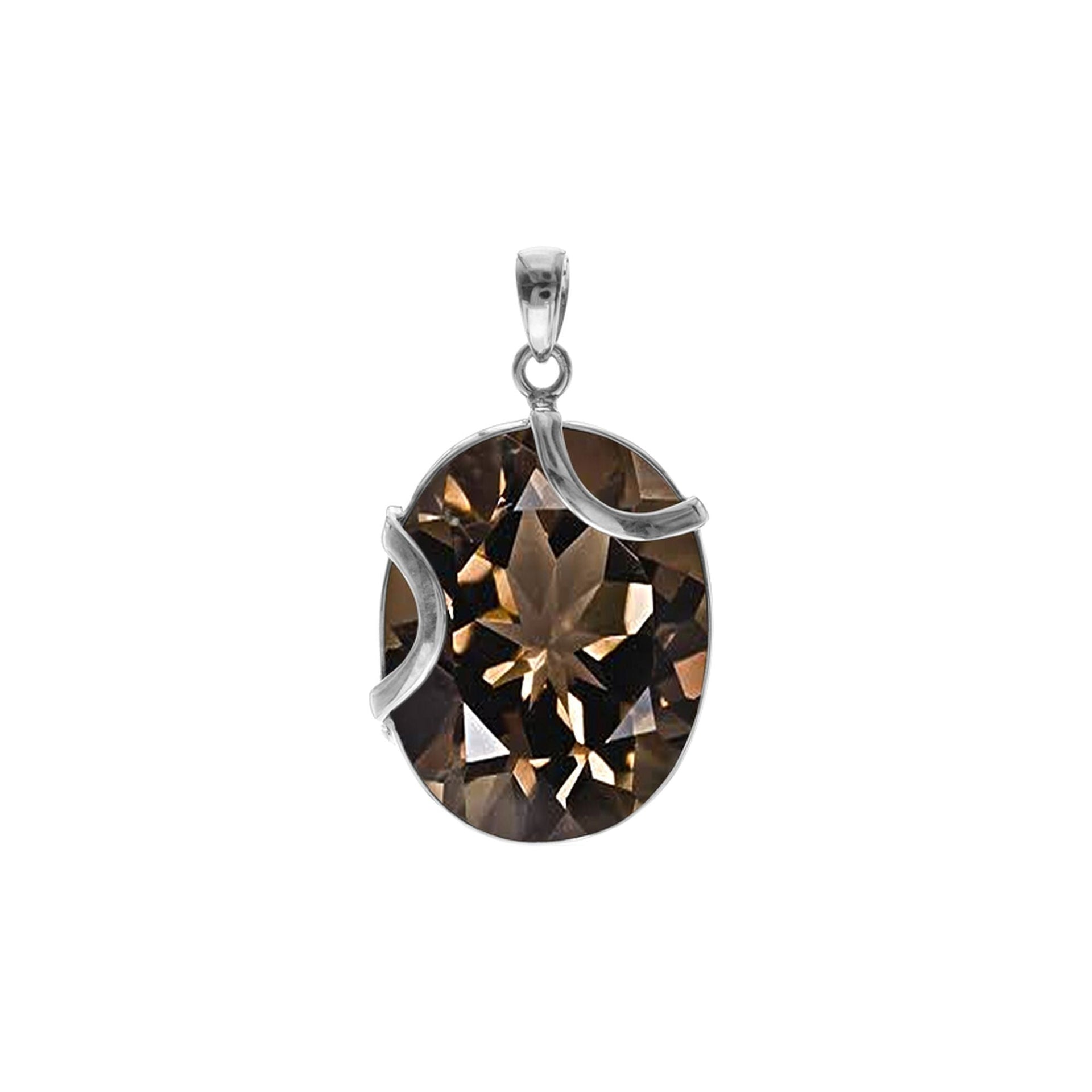 Amy double curve smokey quartz pendant