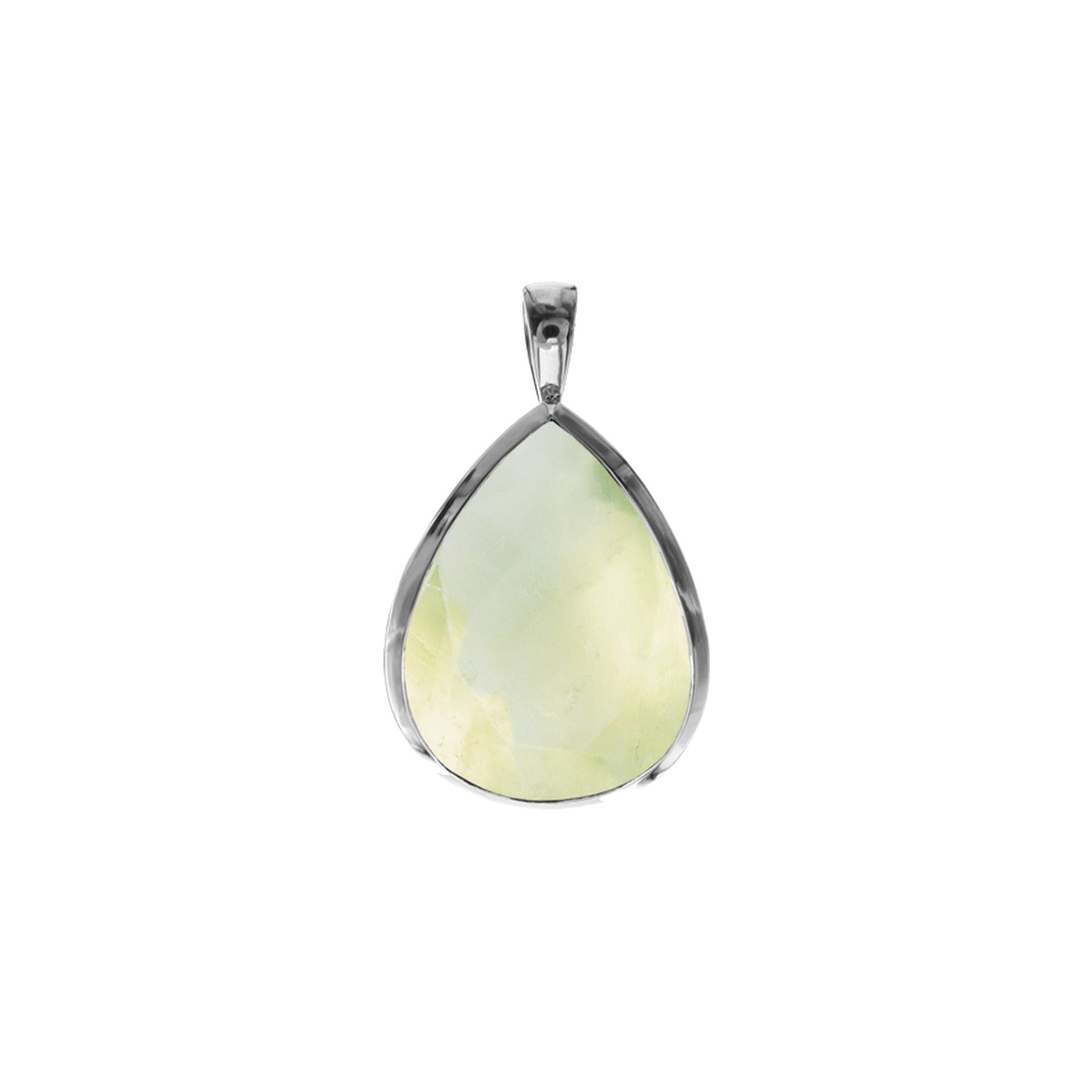 Samira plain prehnite teardrop pendant