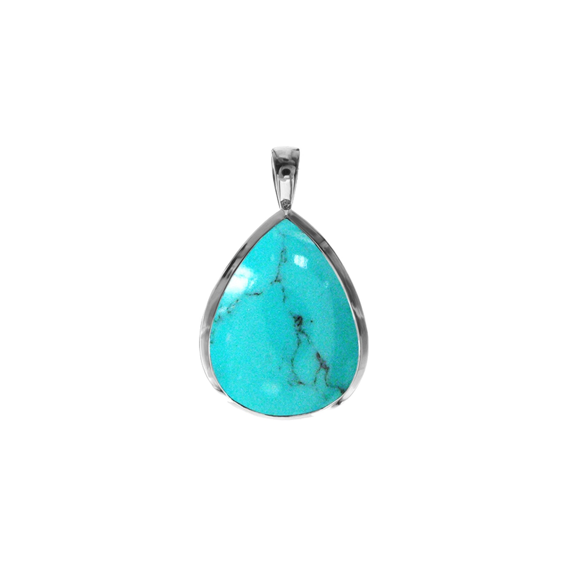 Samira plain turquoise teardrop pendant