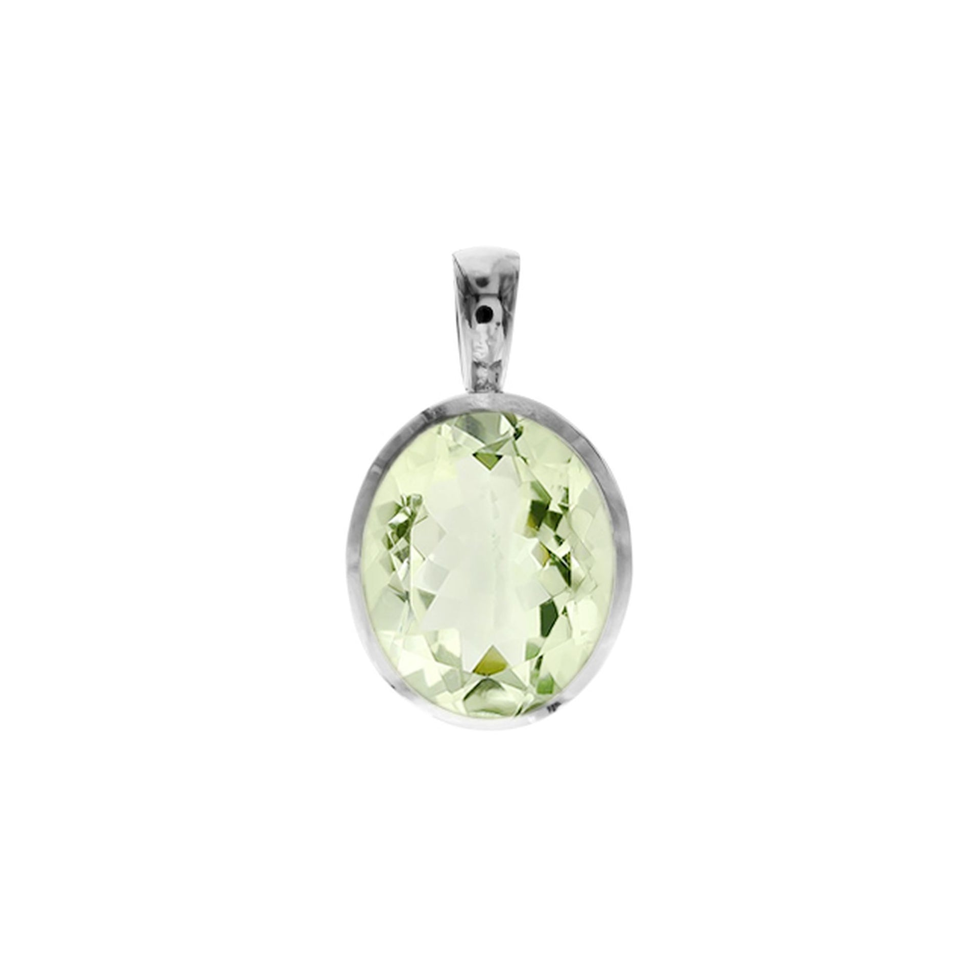 Samira basic oval green amethyst pendant