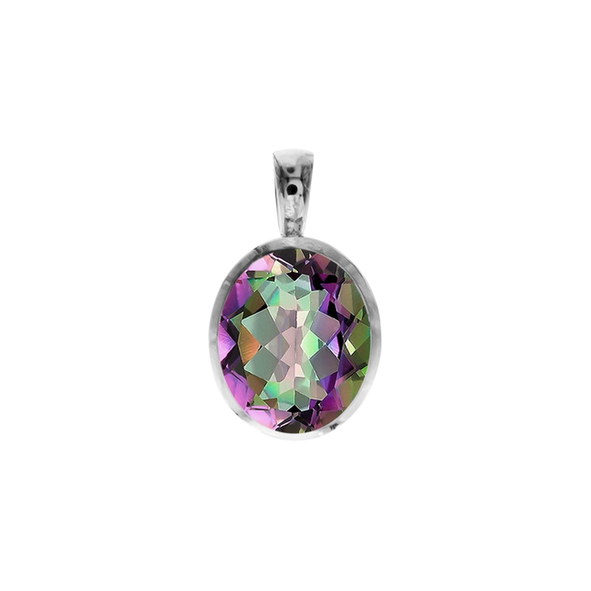 Samira basic oval mystic topaz pendant