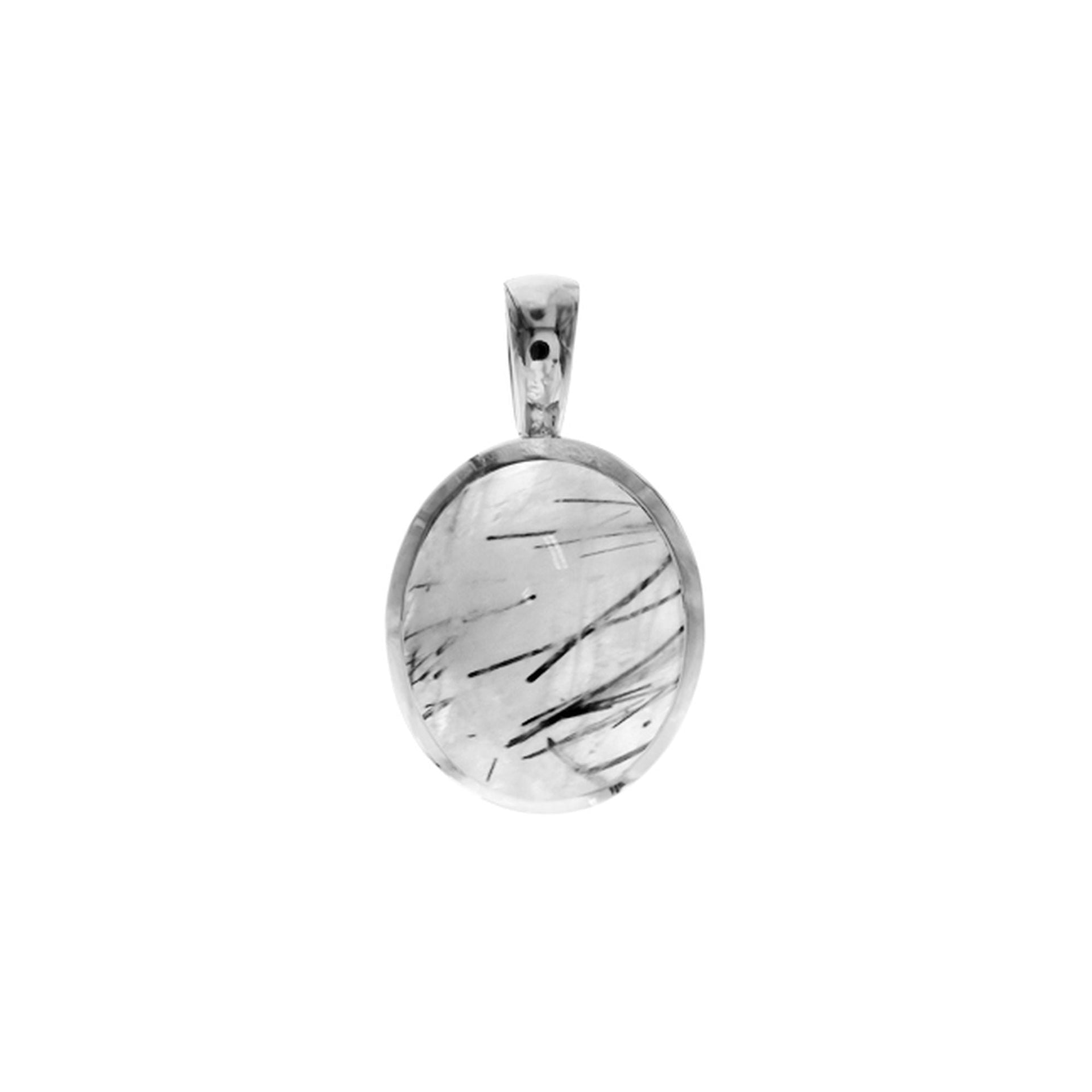 Samira basic oval tourmalated quartz pendant