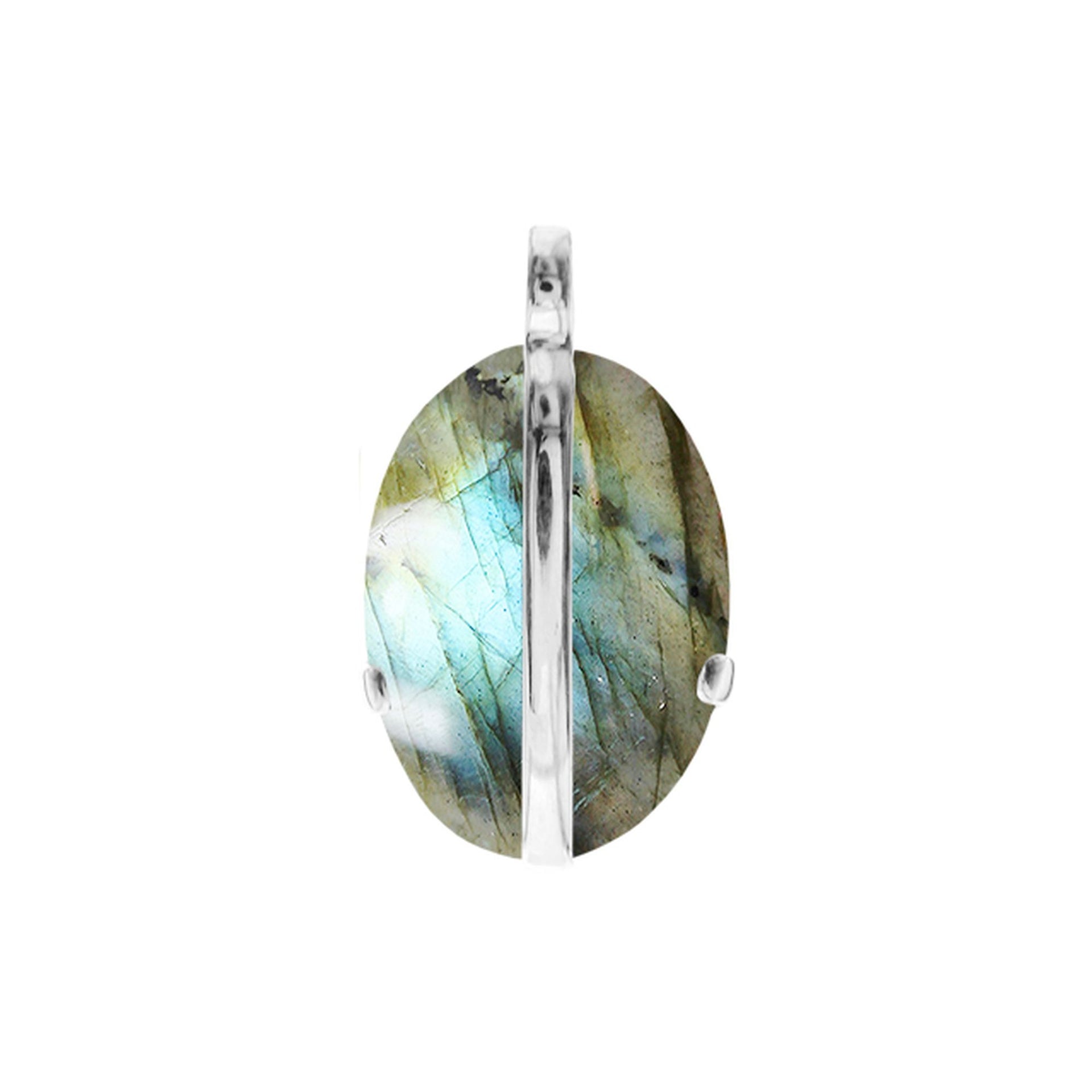 Oval labradorite with band pendant