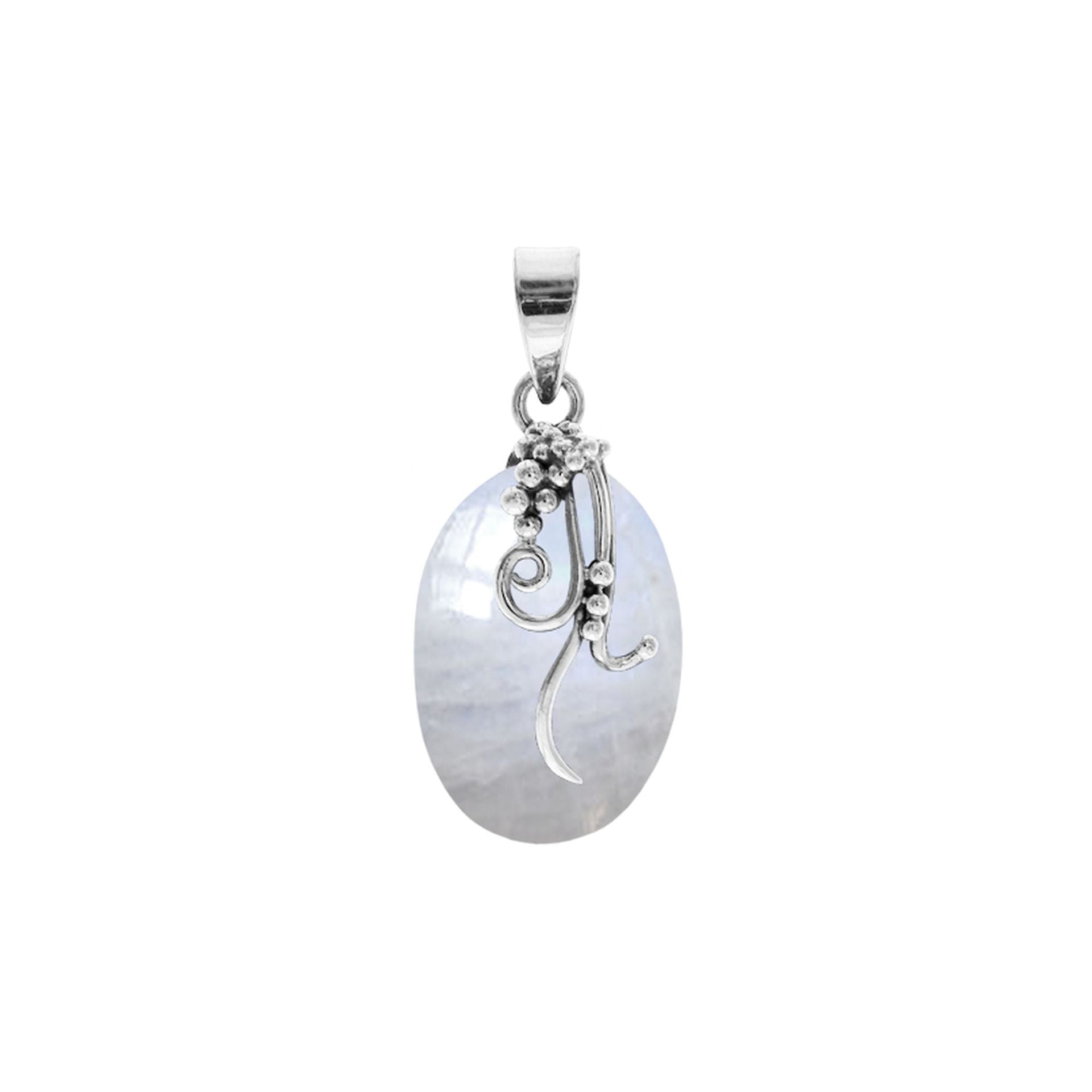 Viola rainbow moonstone with organic overlay pendant
