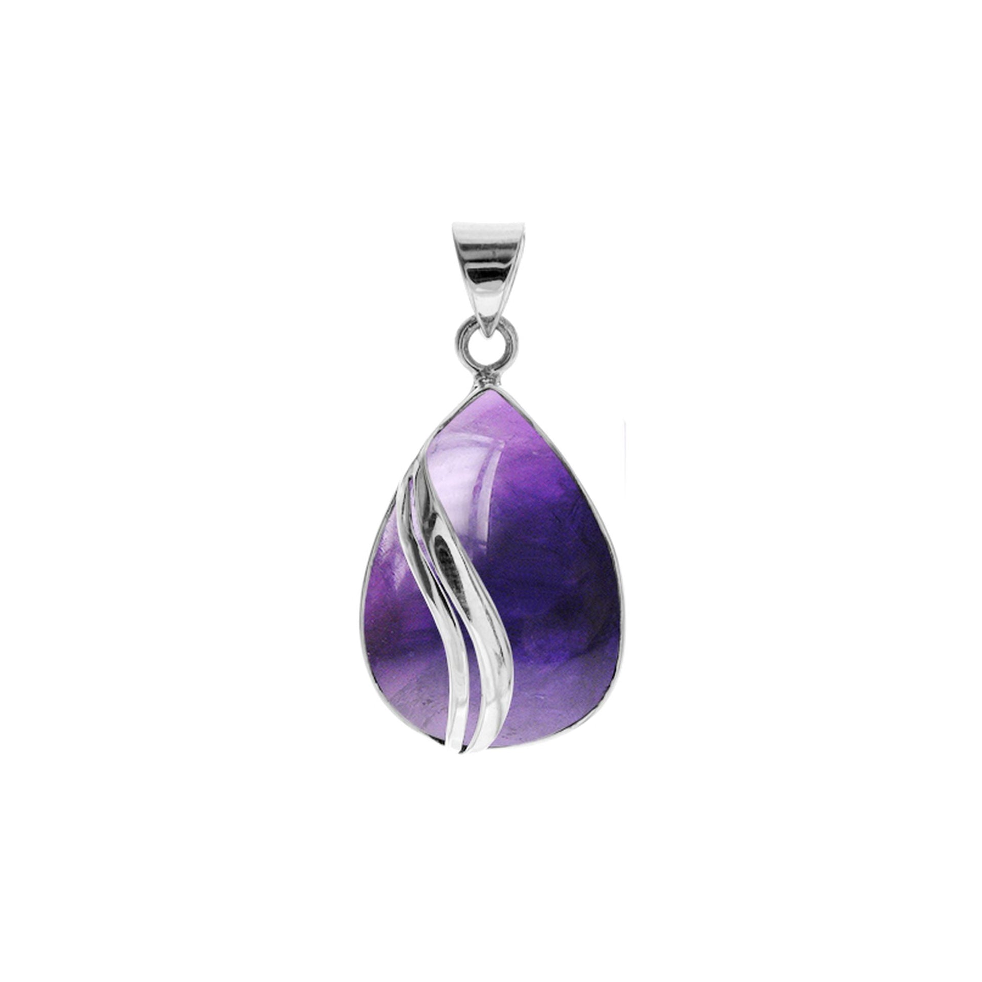Amy large amethyst pendant with two wave overlay