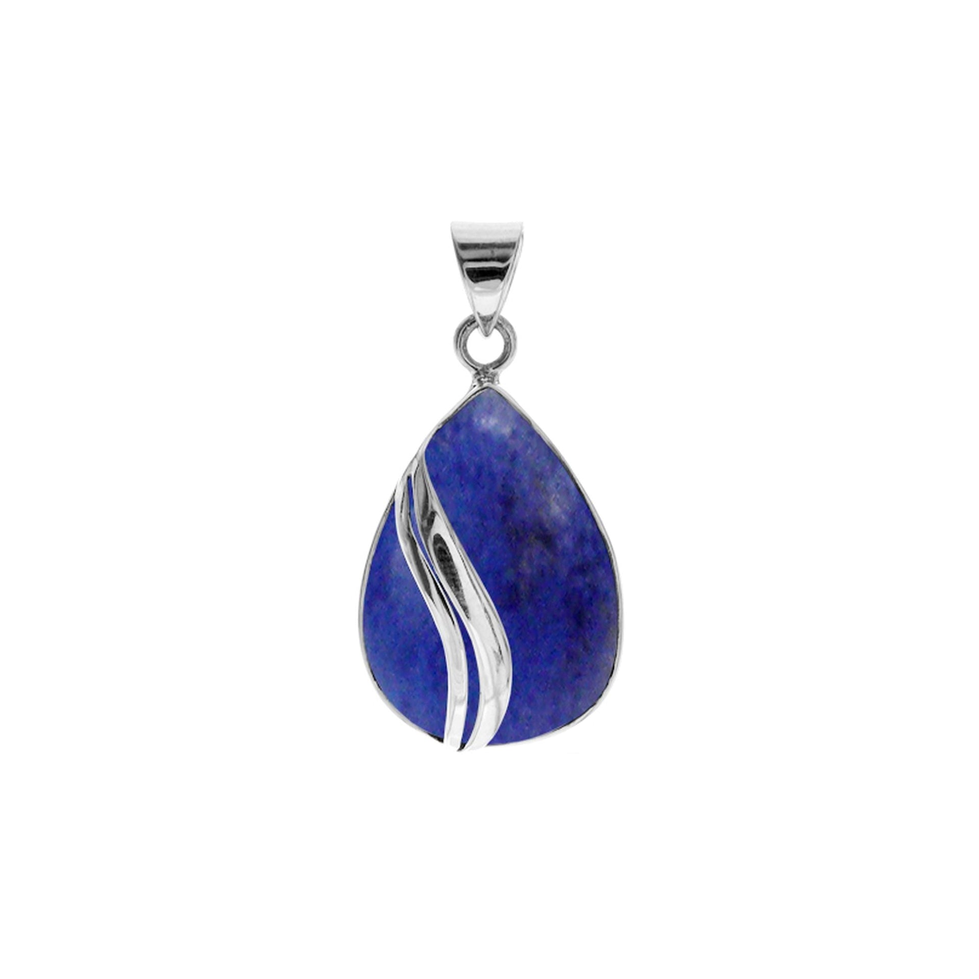 Amy lapis lazuli pendant with two wave overlay