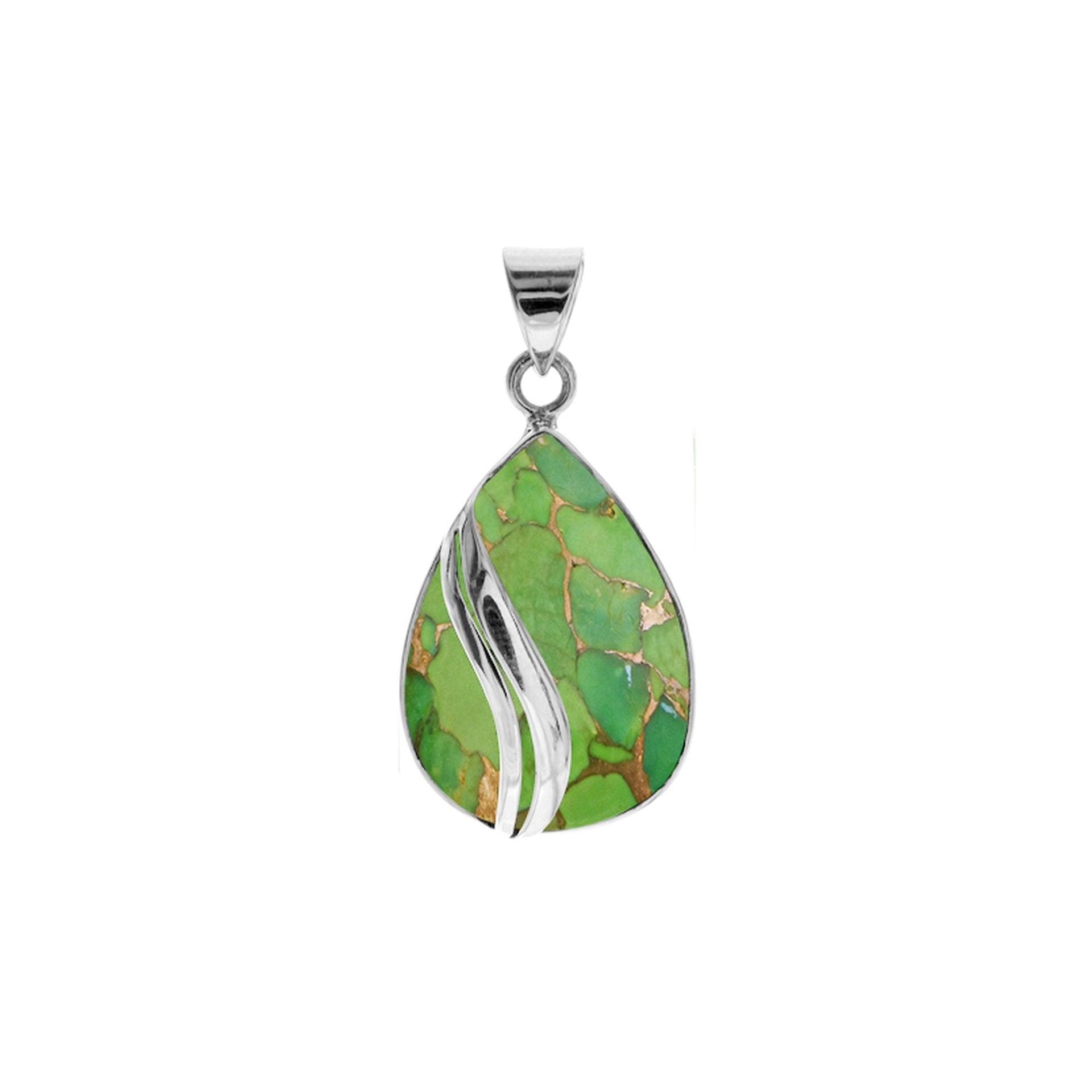 Amy green mohave pendant with two wave overlay