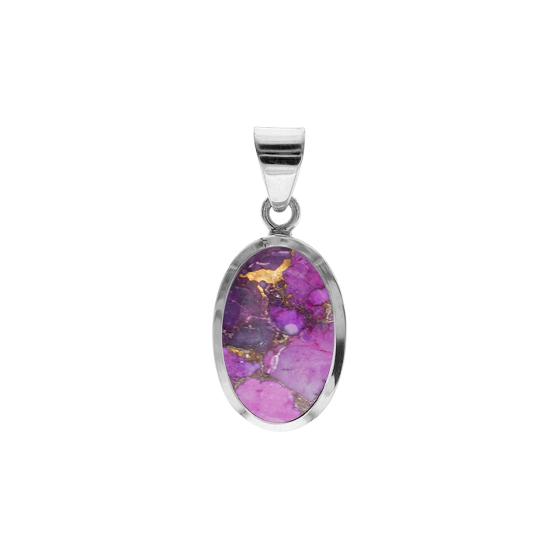 Samira 15x20mm simple oval purple mohave pendant