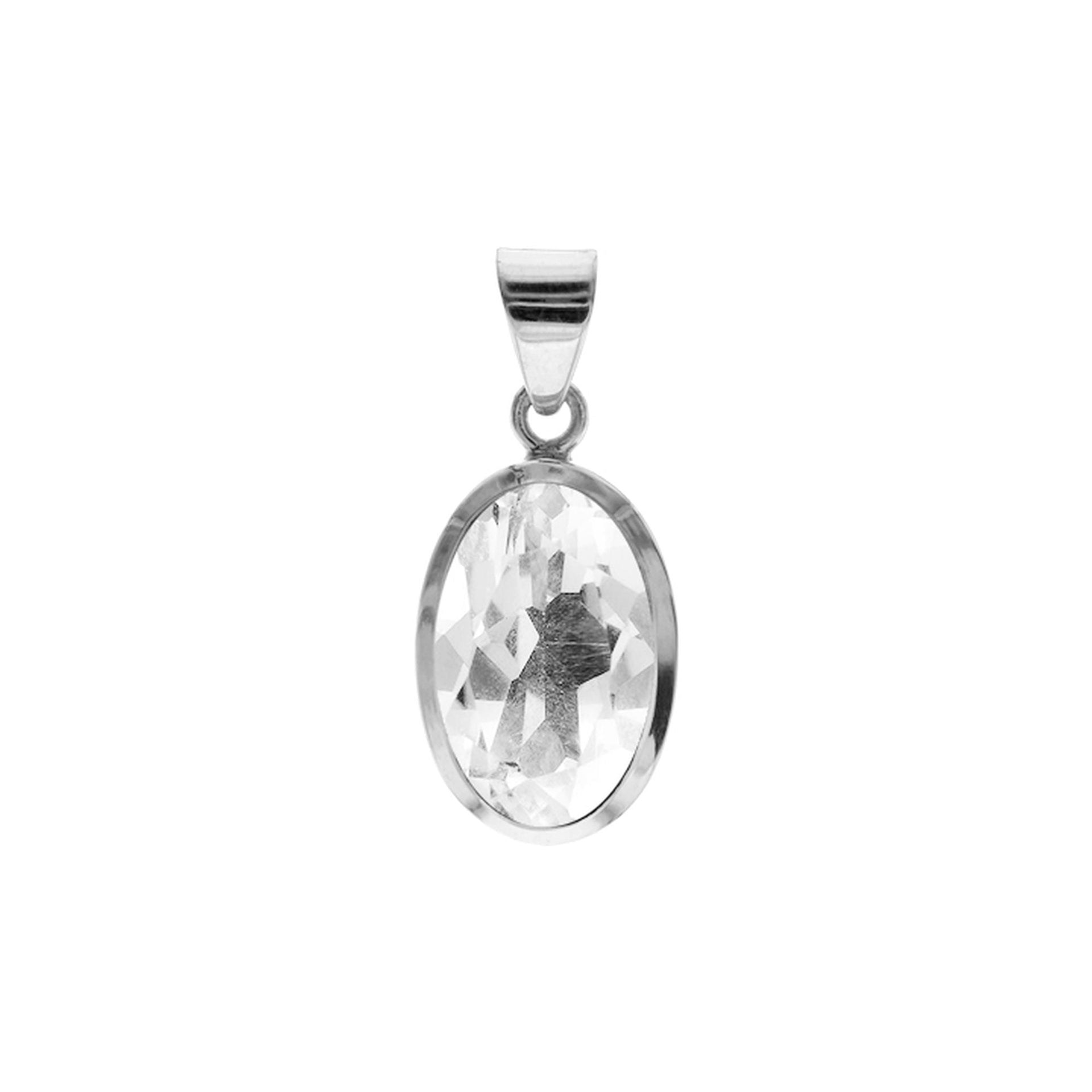 Samira 18x25mm simple oval quartz pendant