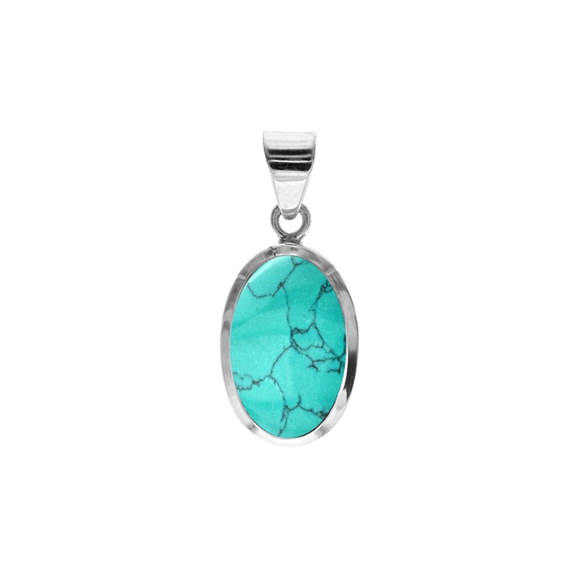 Samira simple oval turquoise pendant