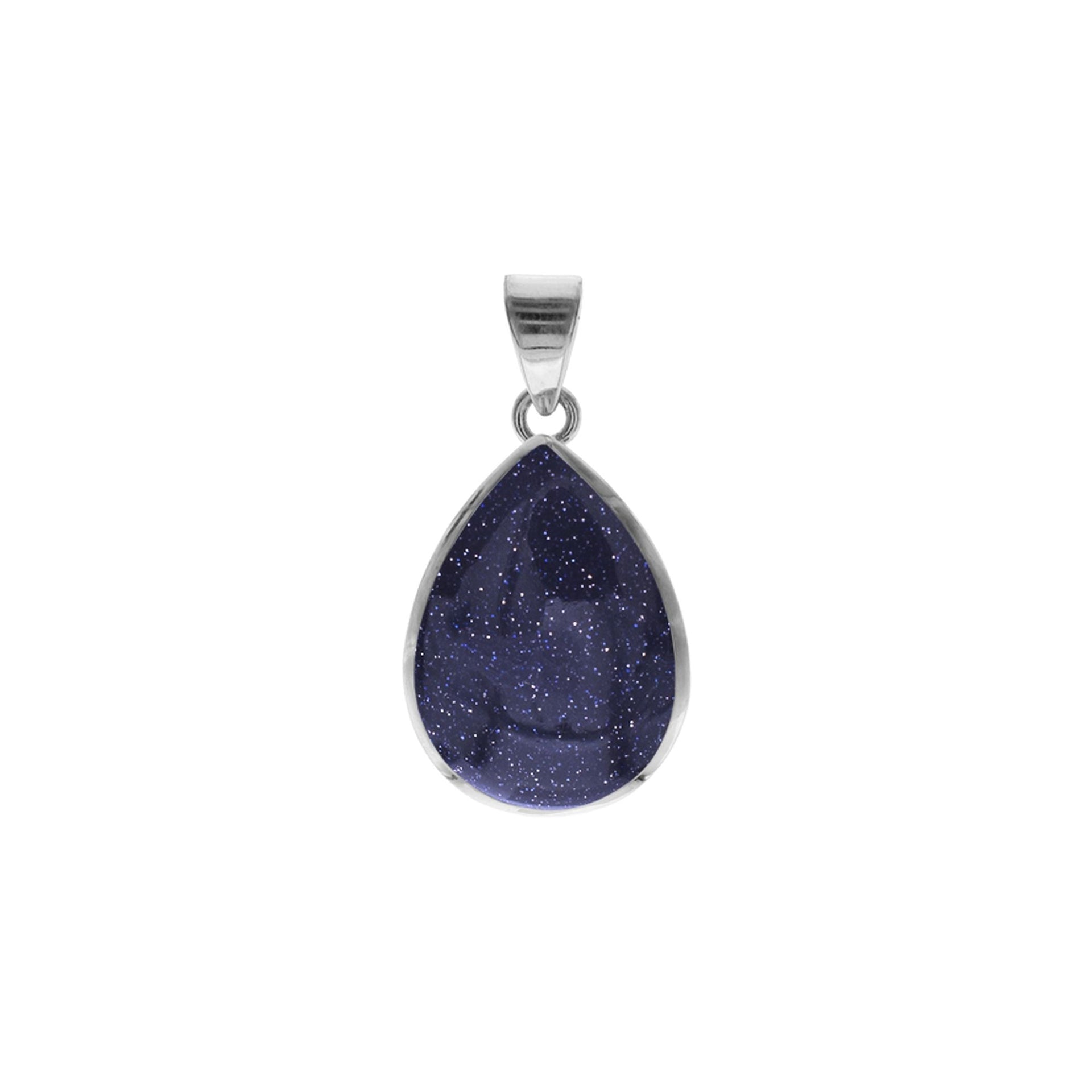 Samira simple blue goldstone teardrop pendant