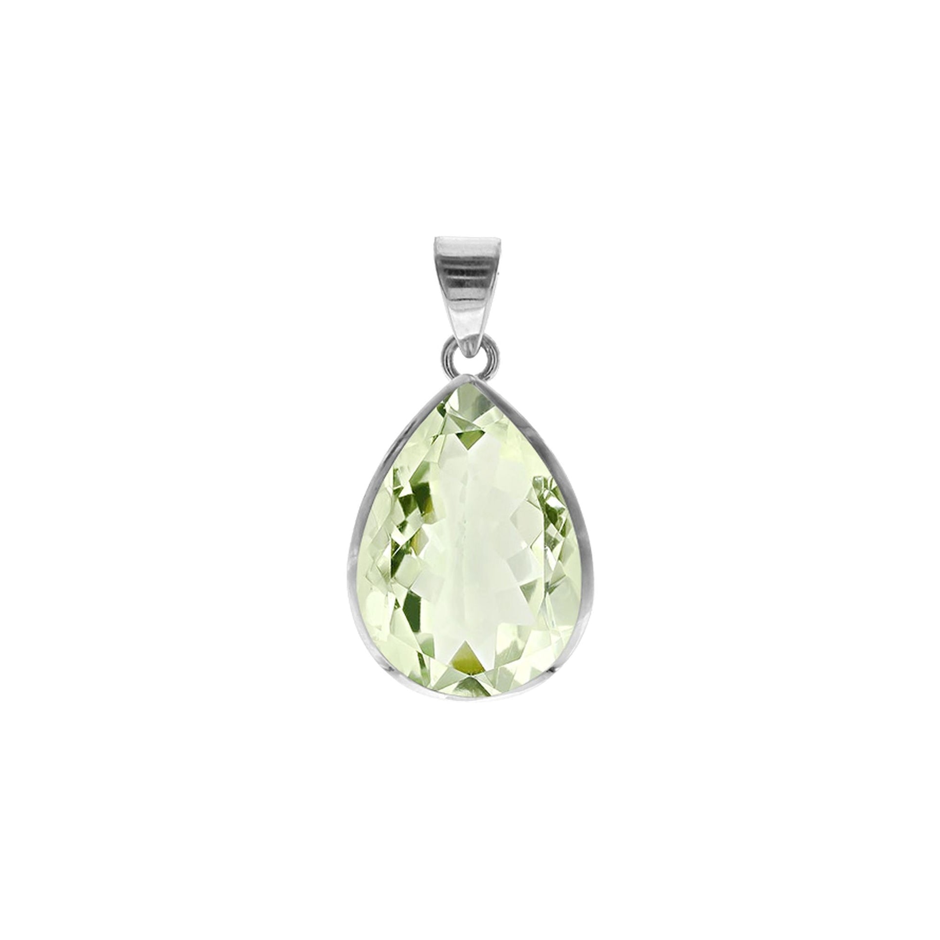 Samira simple green amethyst teardrop pendant