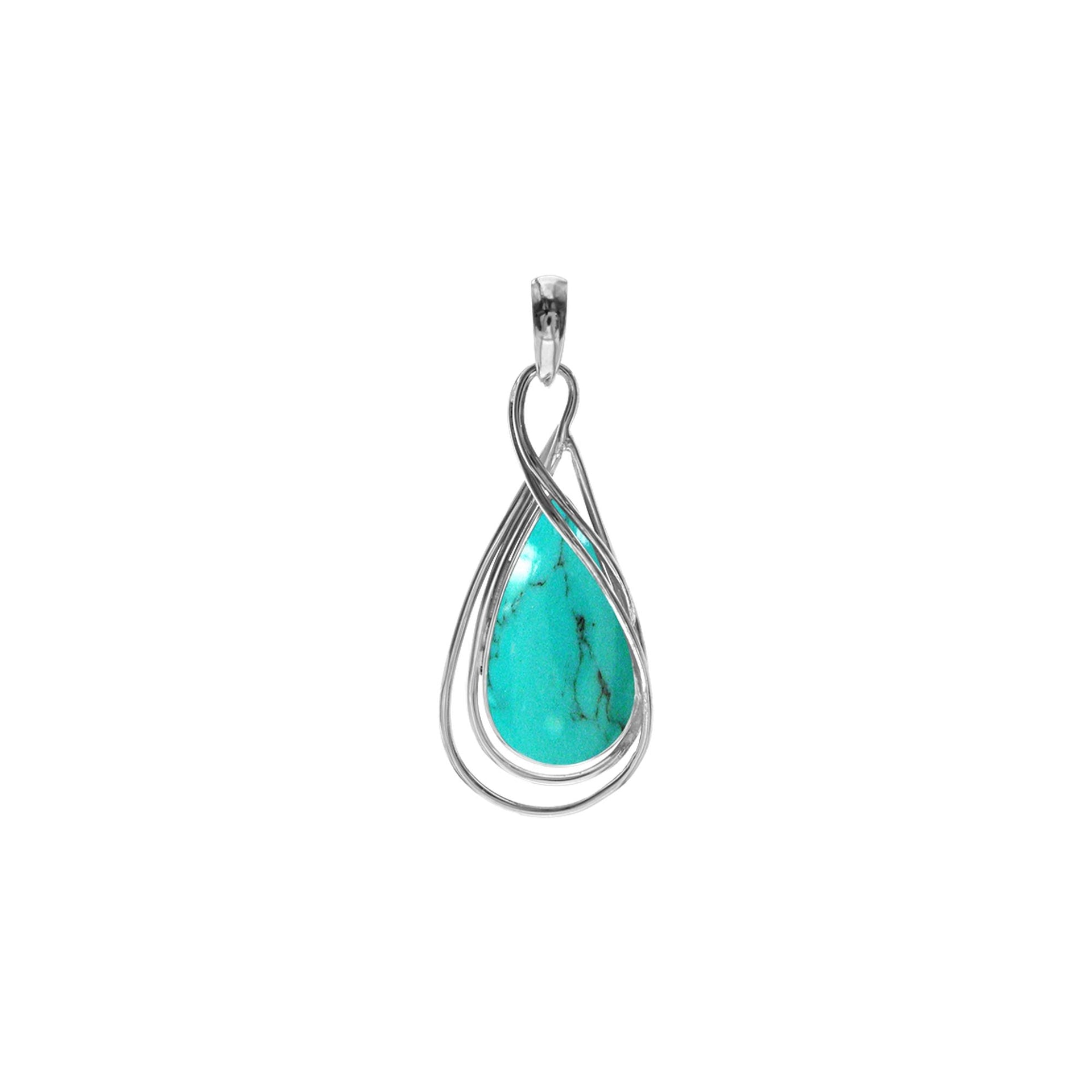 Viola teardrop turquoise wire detail pendant