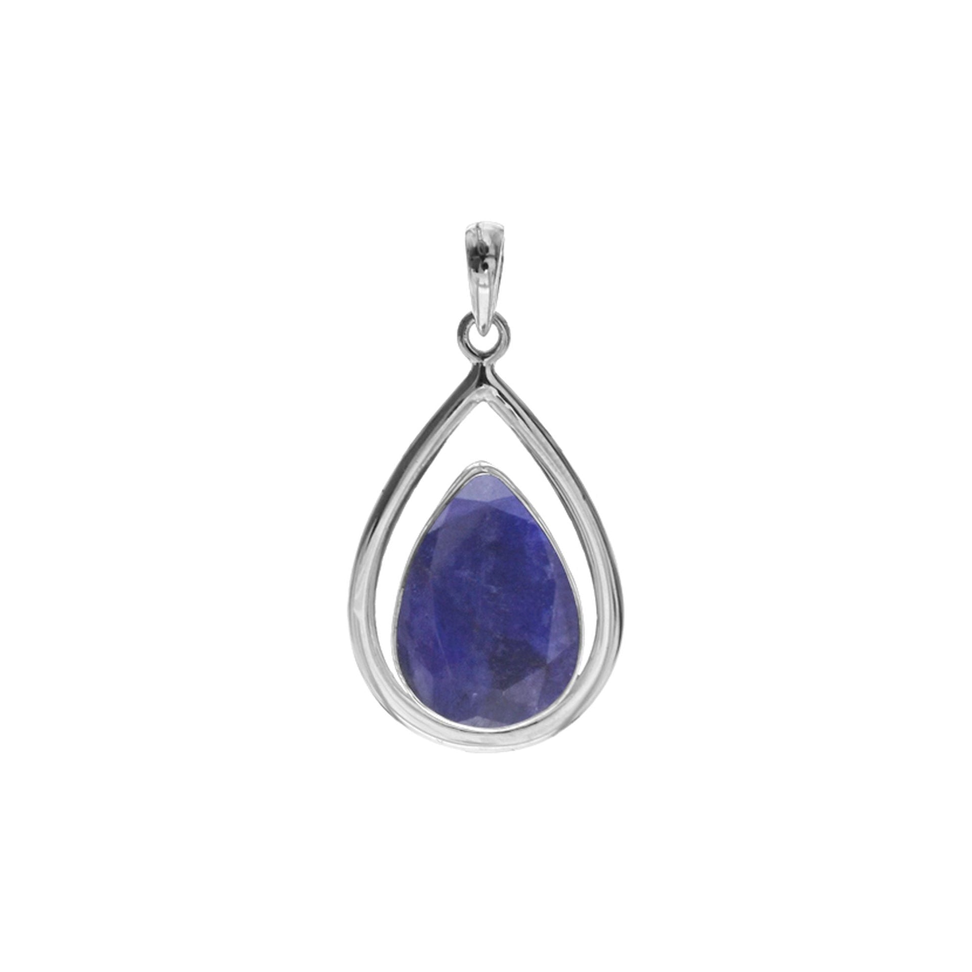Amy teardrop sapphire quartz pendant with frame