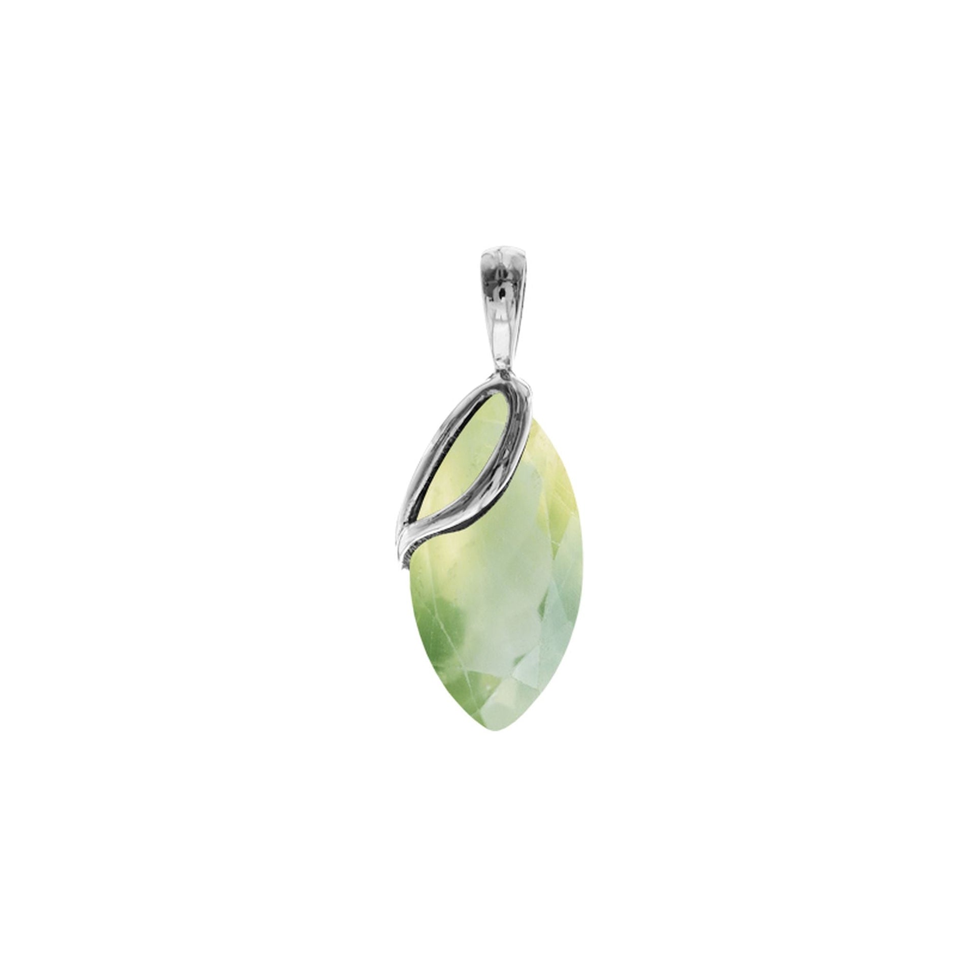 Viola marquis prehnite overlay pendant