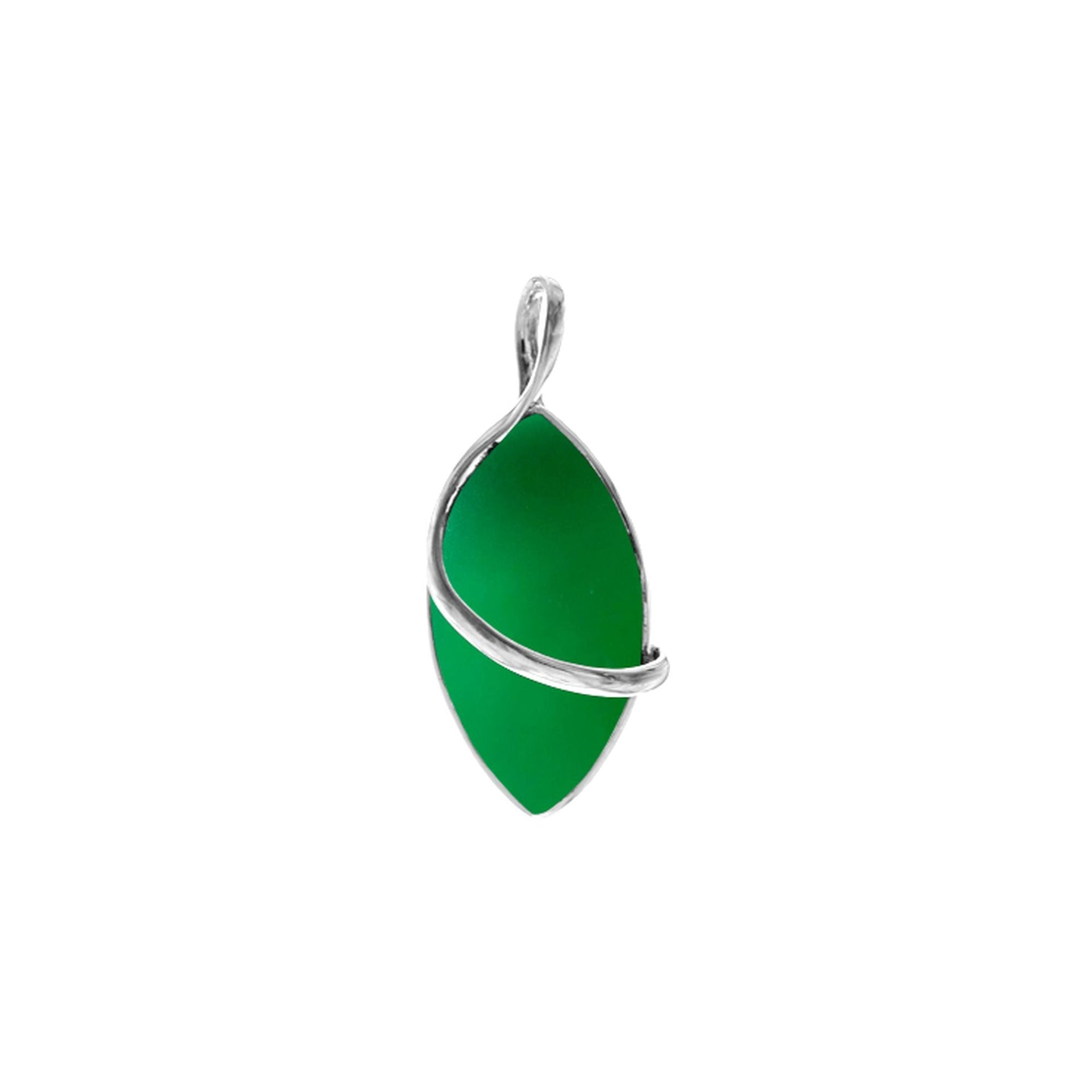 Viola green agate marquis single wire pendant