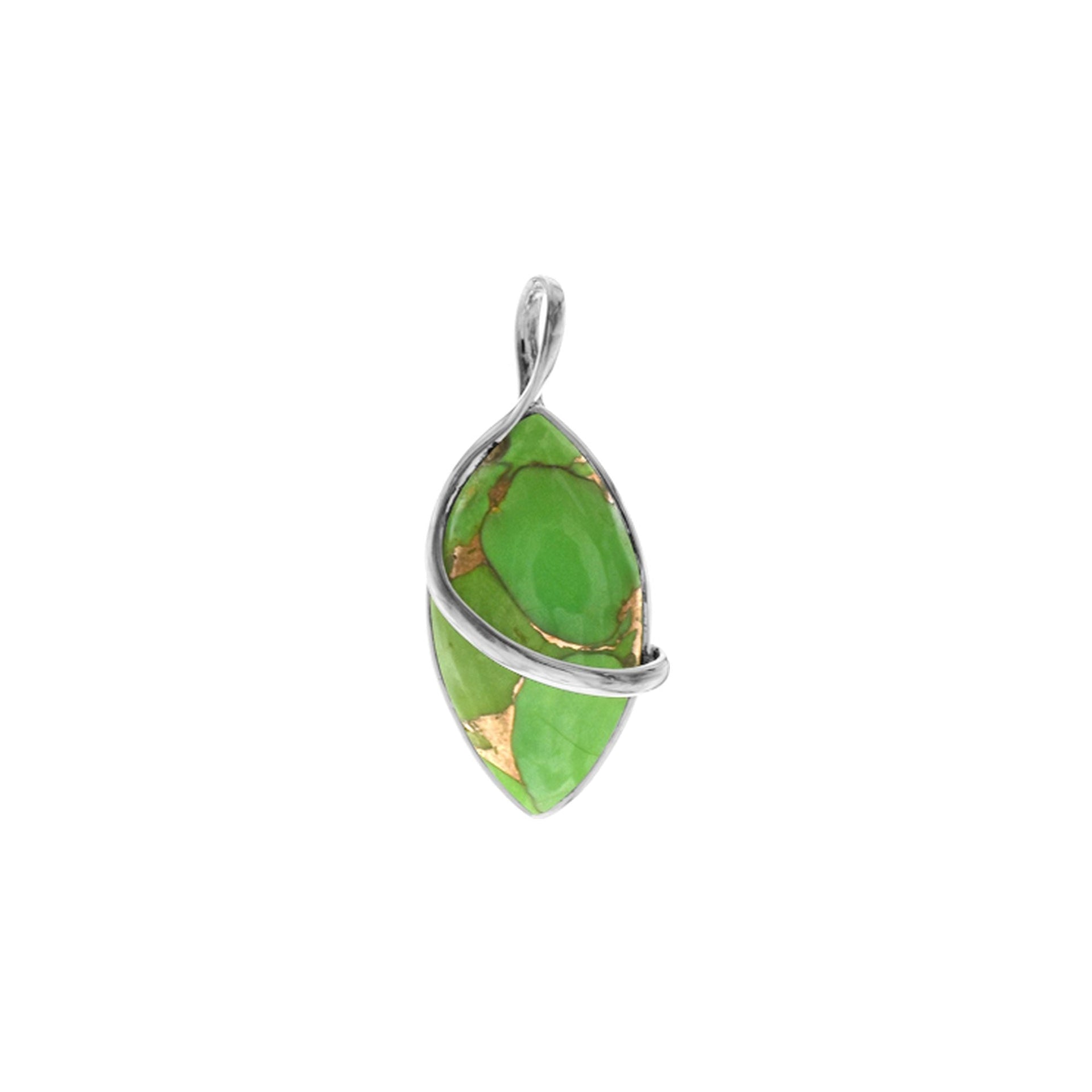 Viola green mohave turquoise marquis single wire pendant