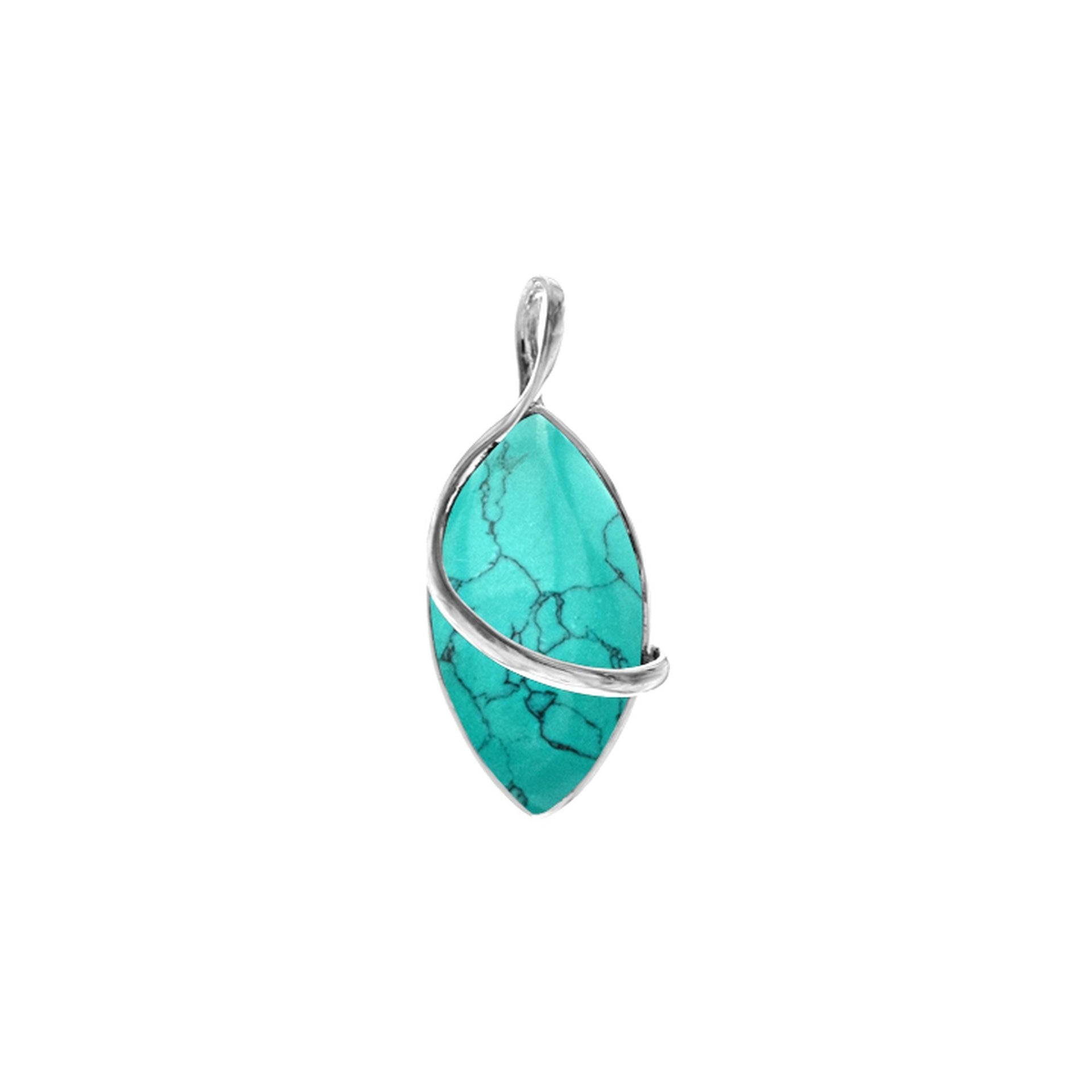Viola turquoise marquis single wire pendant