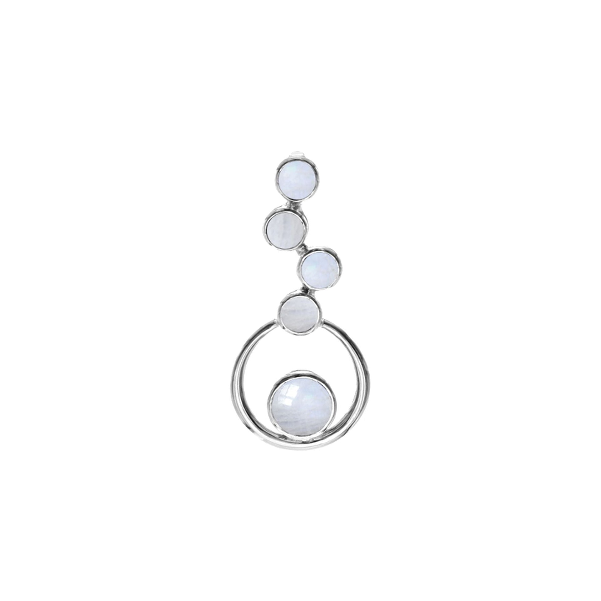 Amy staggered rainbow moonstone with hoop pendant