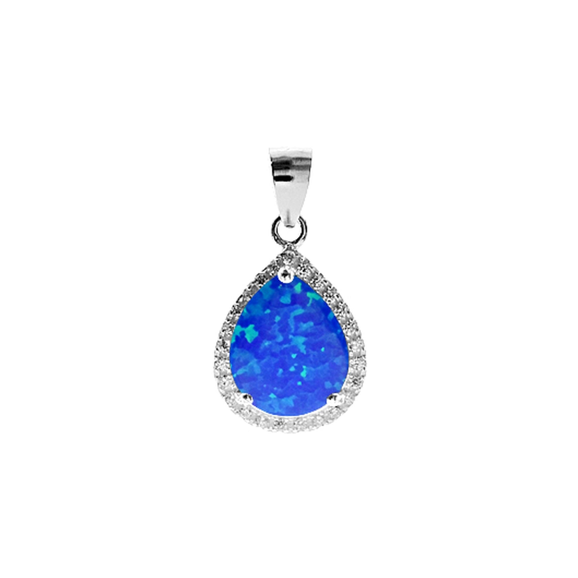 Aisha teardrop blue pendant