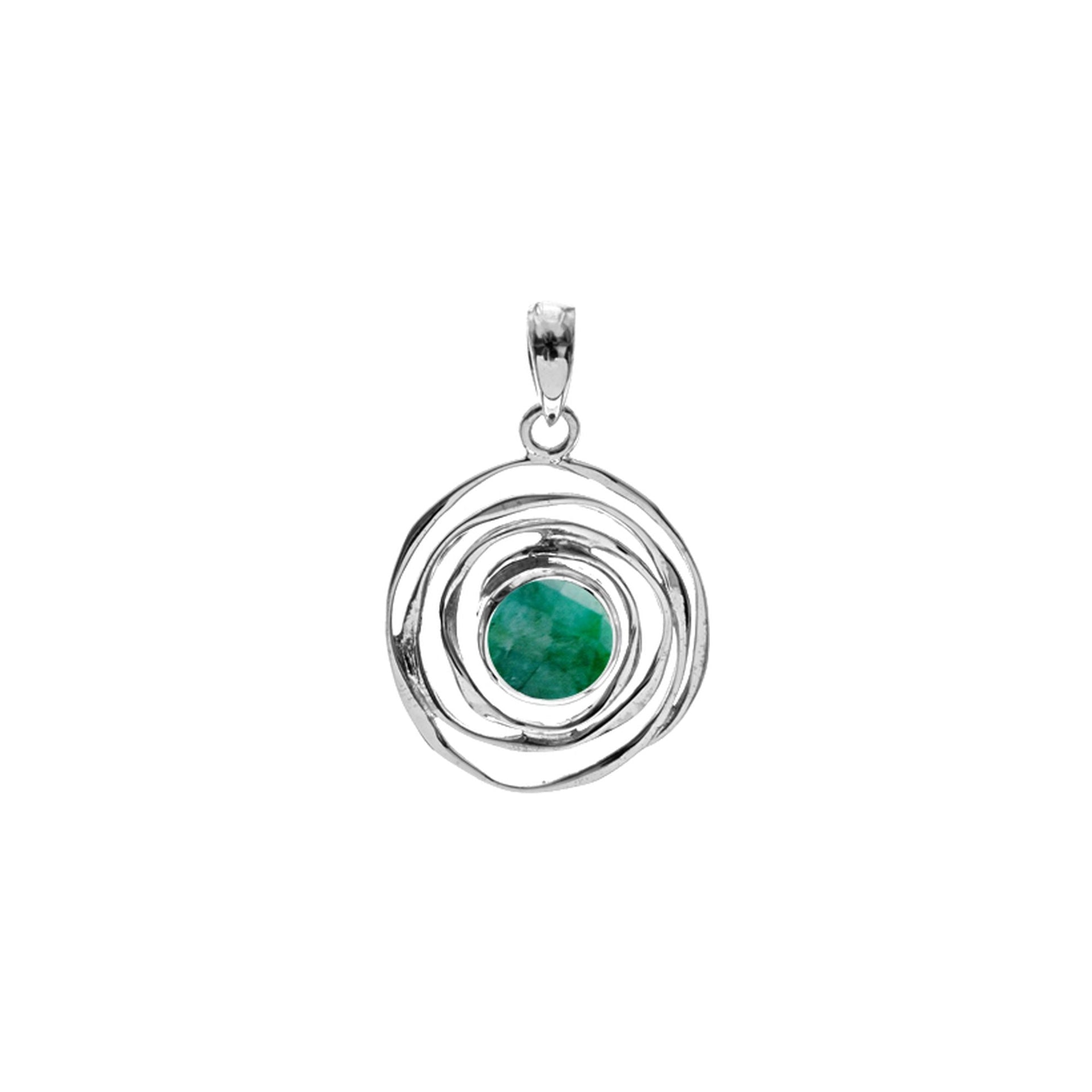 Lexi small spider web emerald quartz pendant