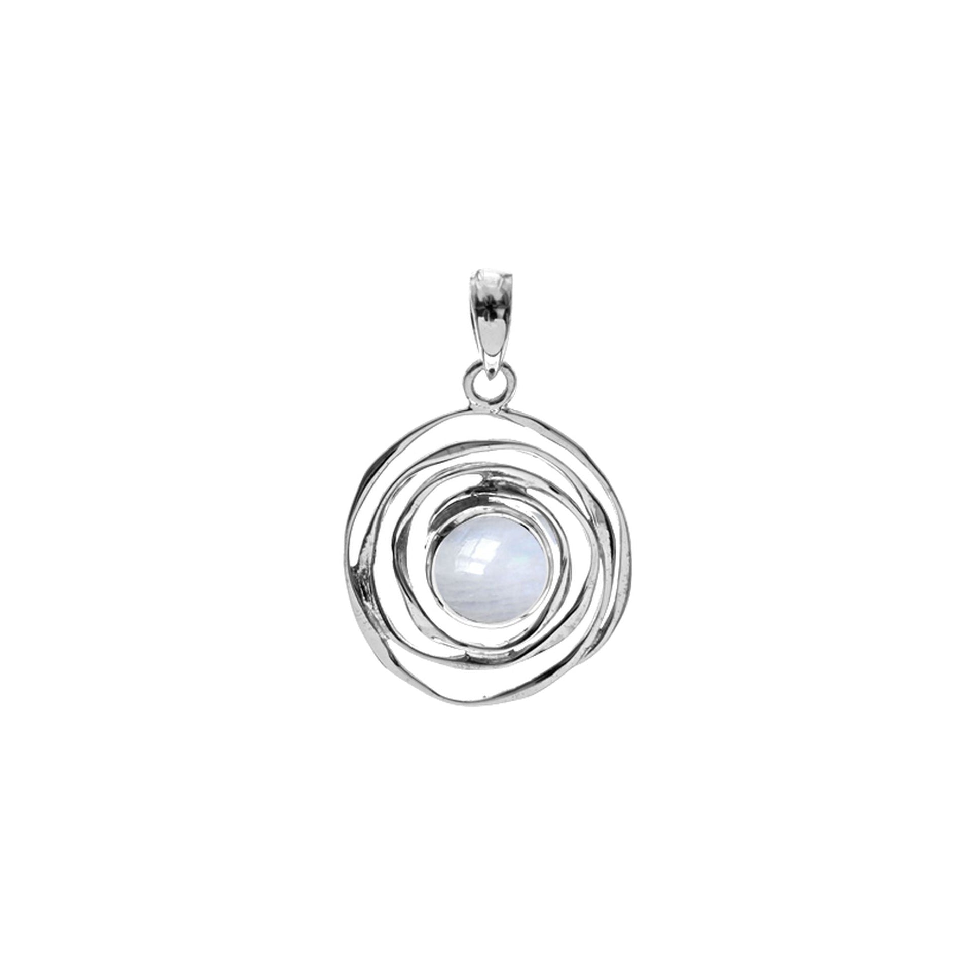 Lexi small spider web rainbow moonstone pendant