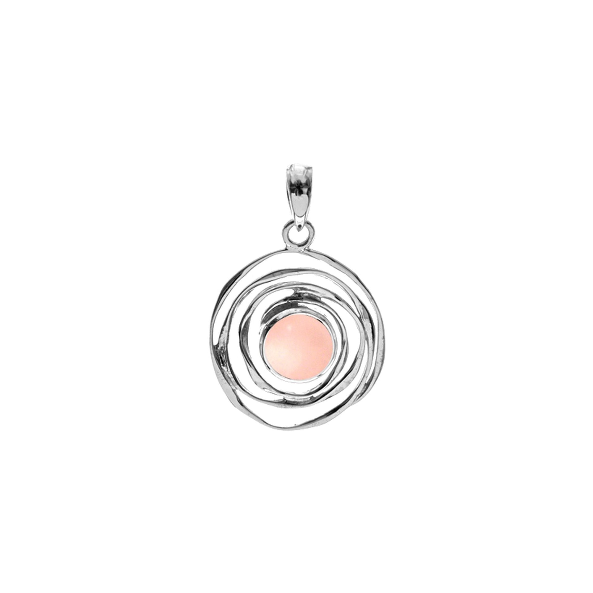Lexi small spider web rose quartz pendant