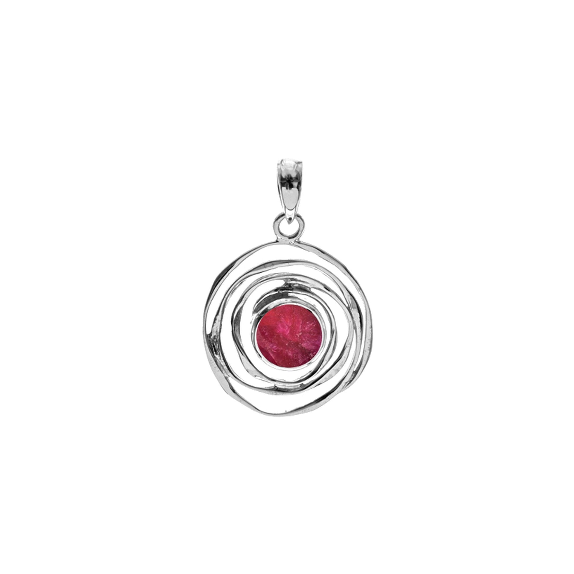 Lexi small spider web ruby quartz pendant