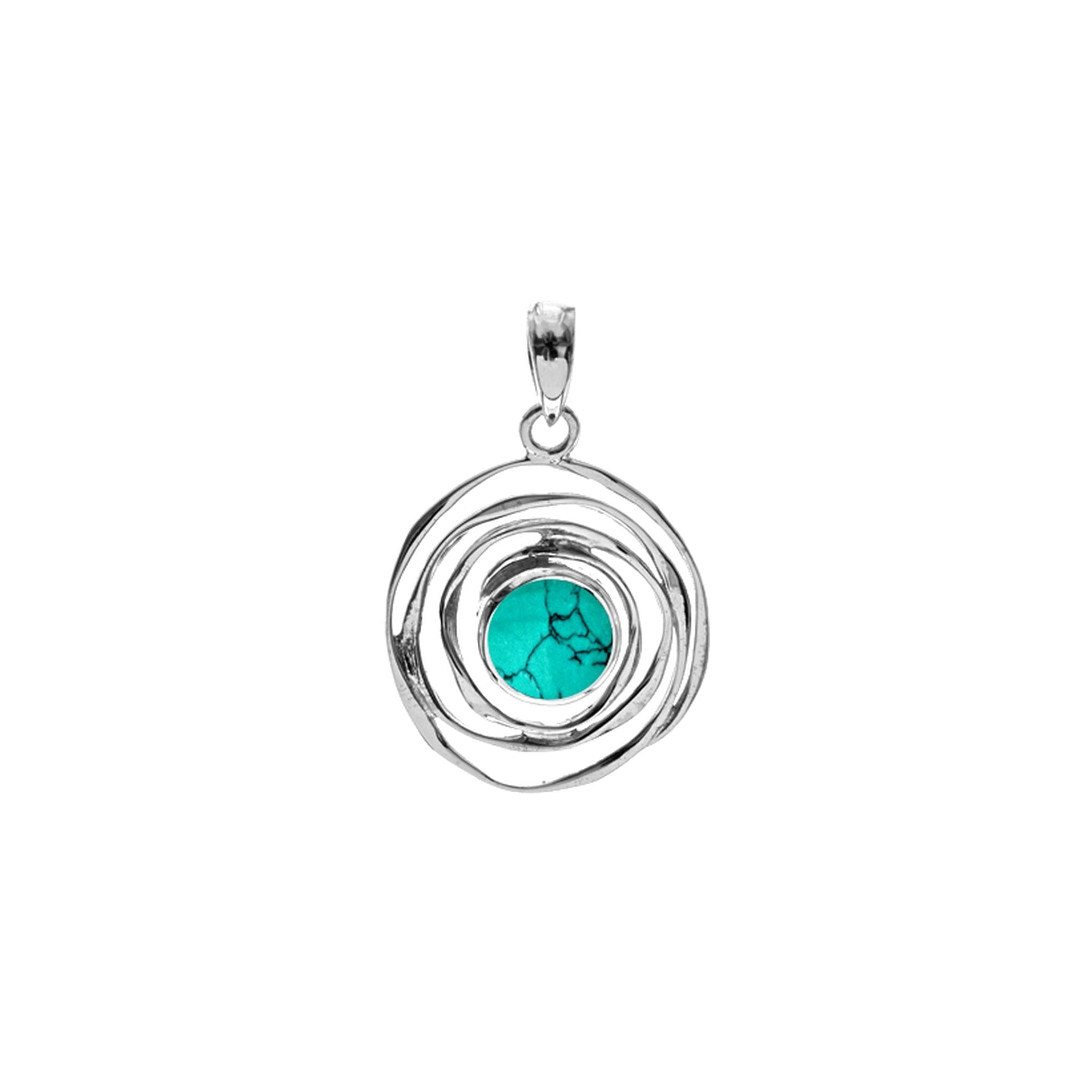 Lexi small spider web turquoise pendant