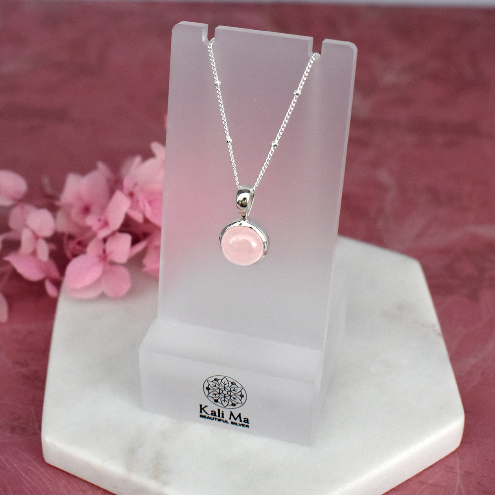 Samira basic round rose quartz pendant