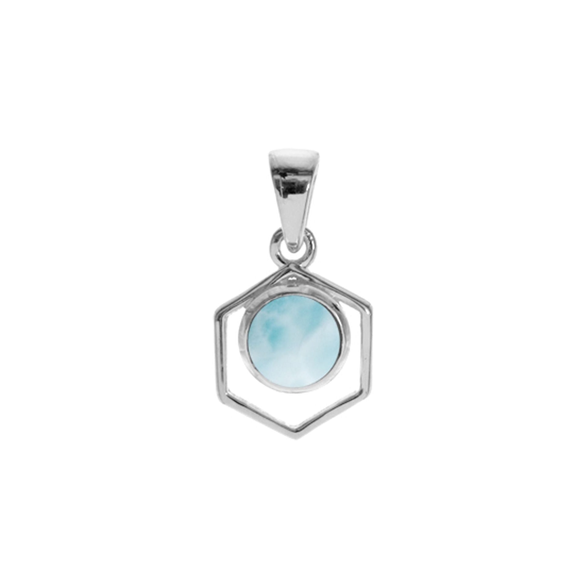 Ivy hexagon larimar pendant