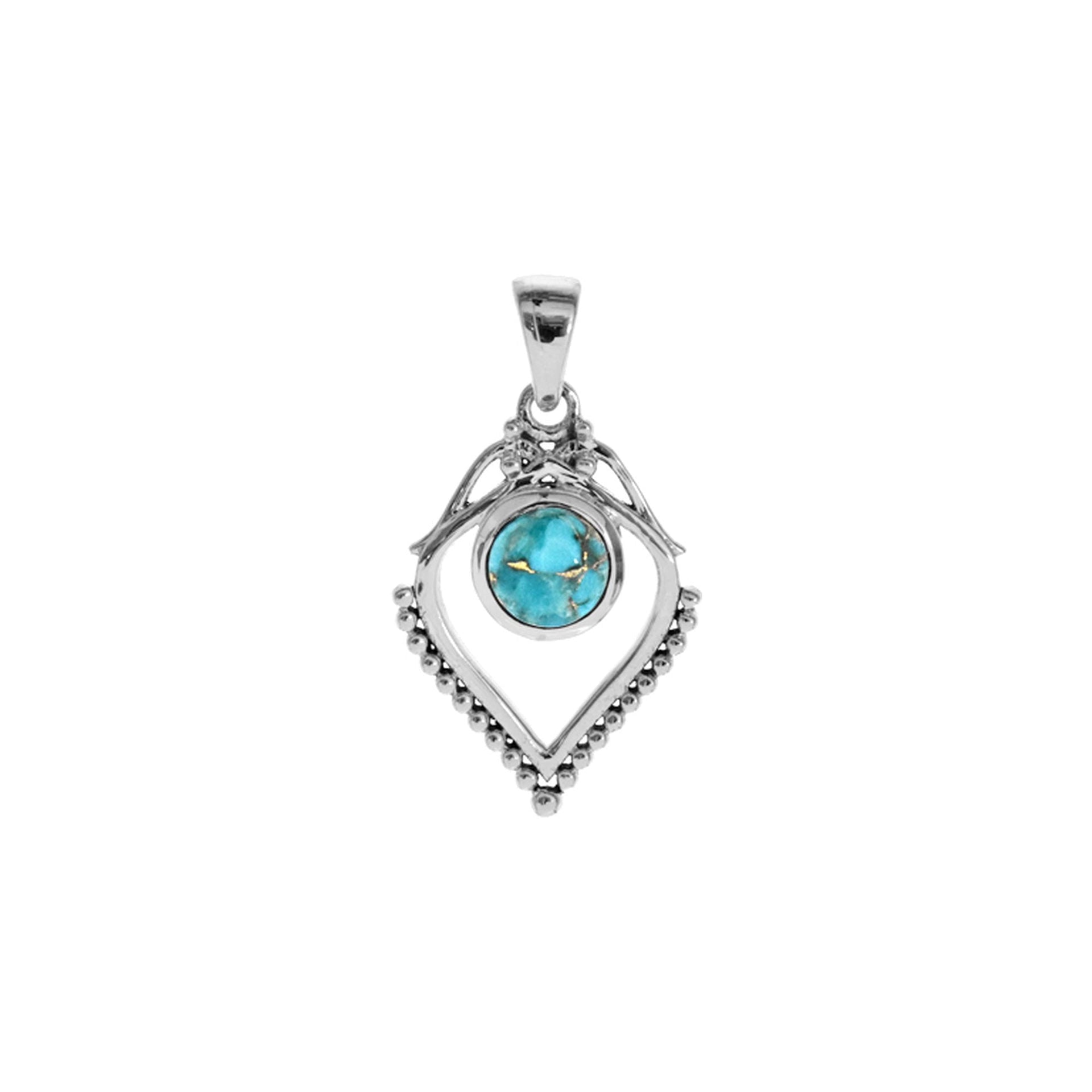 Isla blue mohave turquoise with boho surround pendant