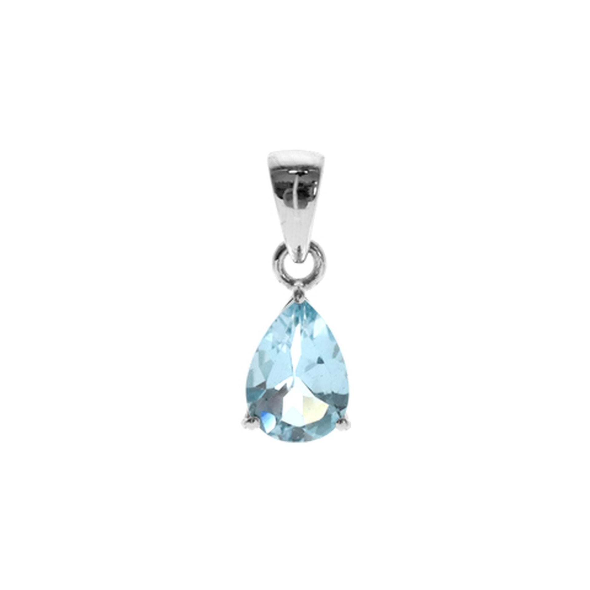 Kara claw-set teardrop blue topaz pendant