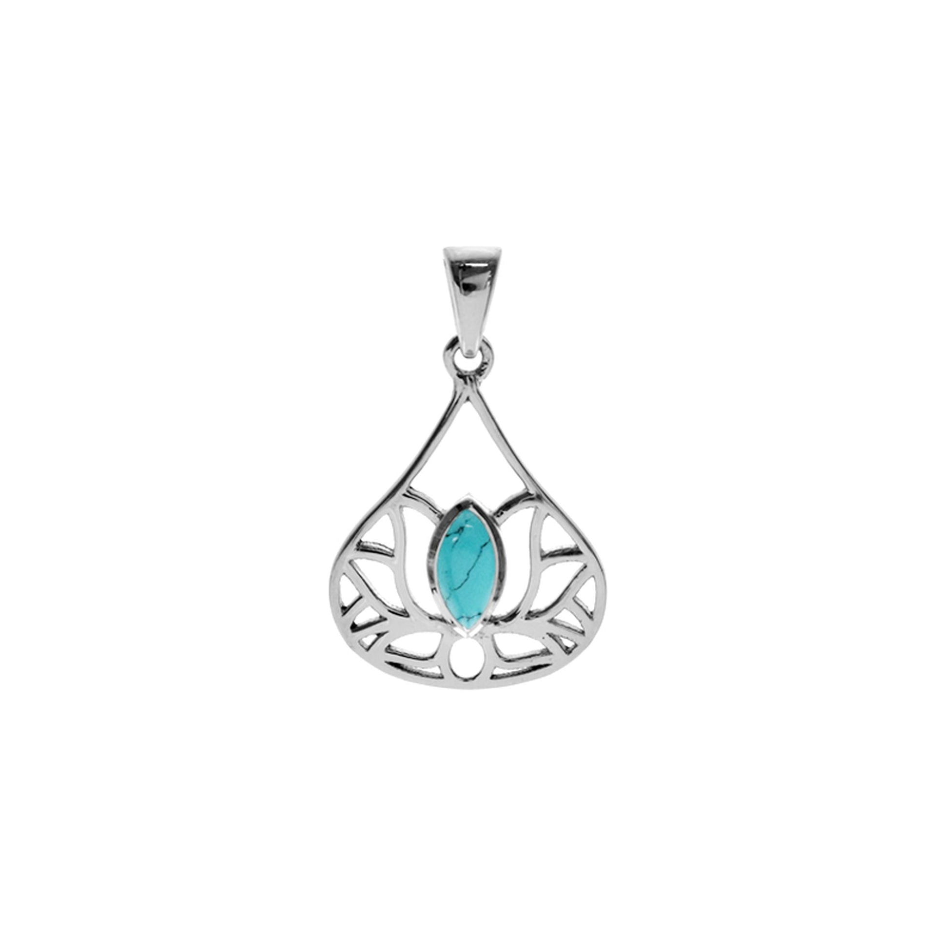Tilly lotus turquoise pendant