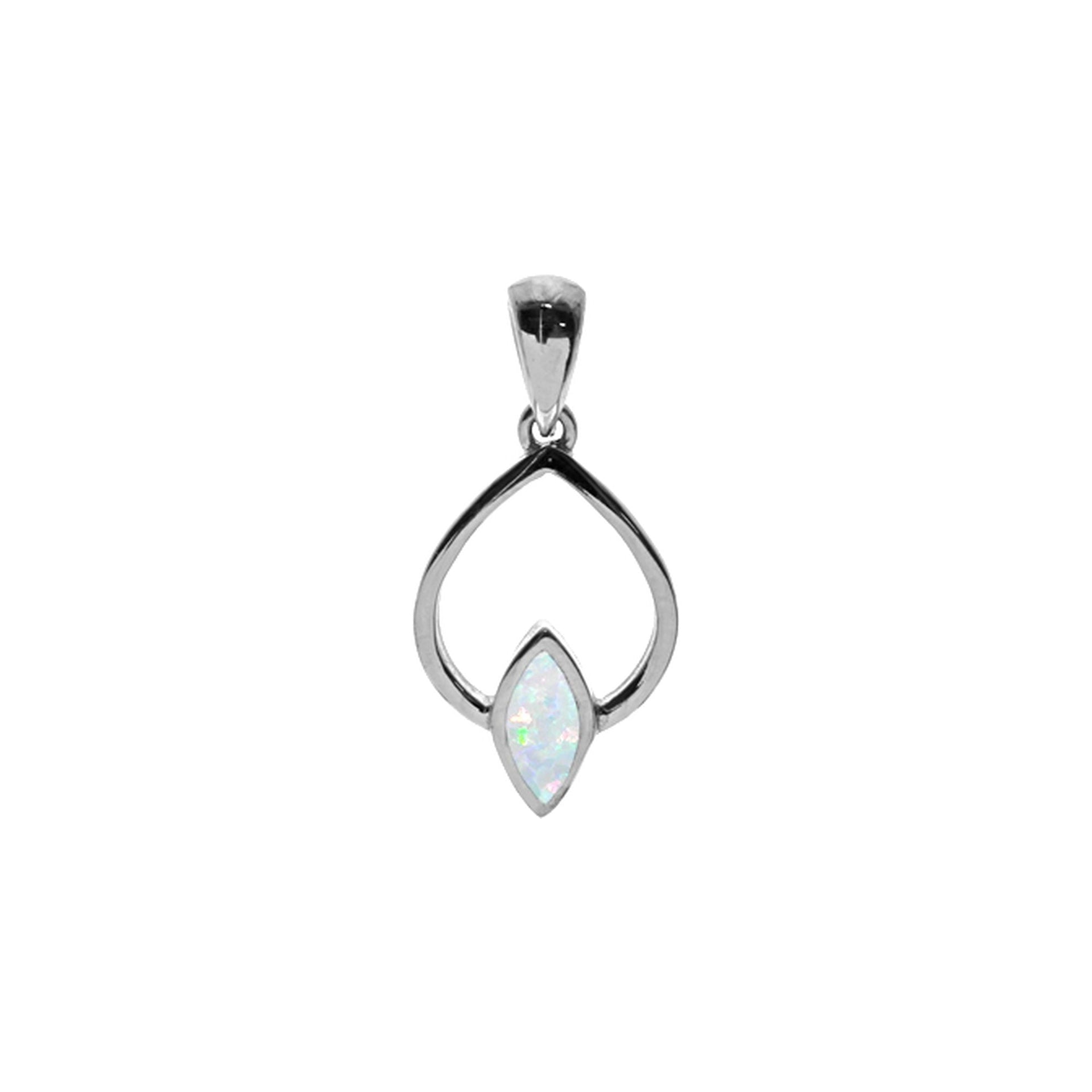 Antoinette marquis white wire loop pendant
