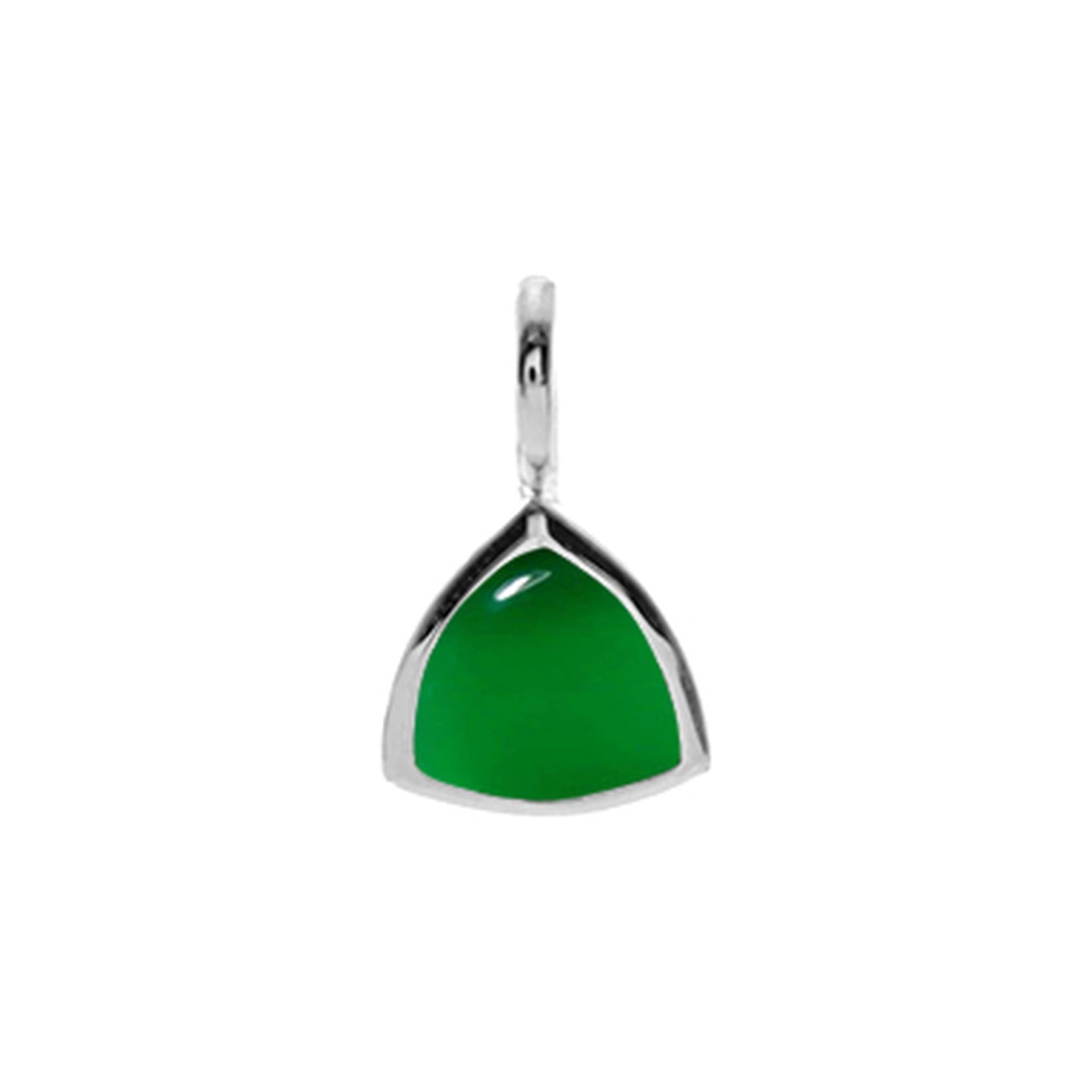 Samira trillion-cut green agate pendant