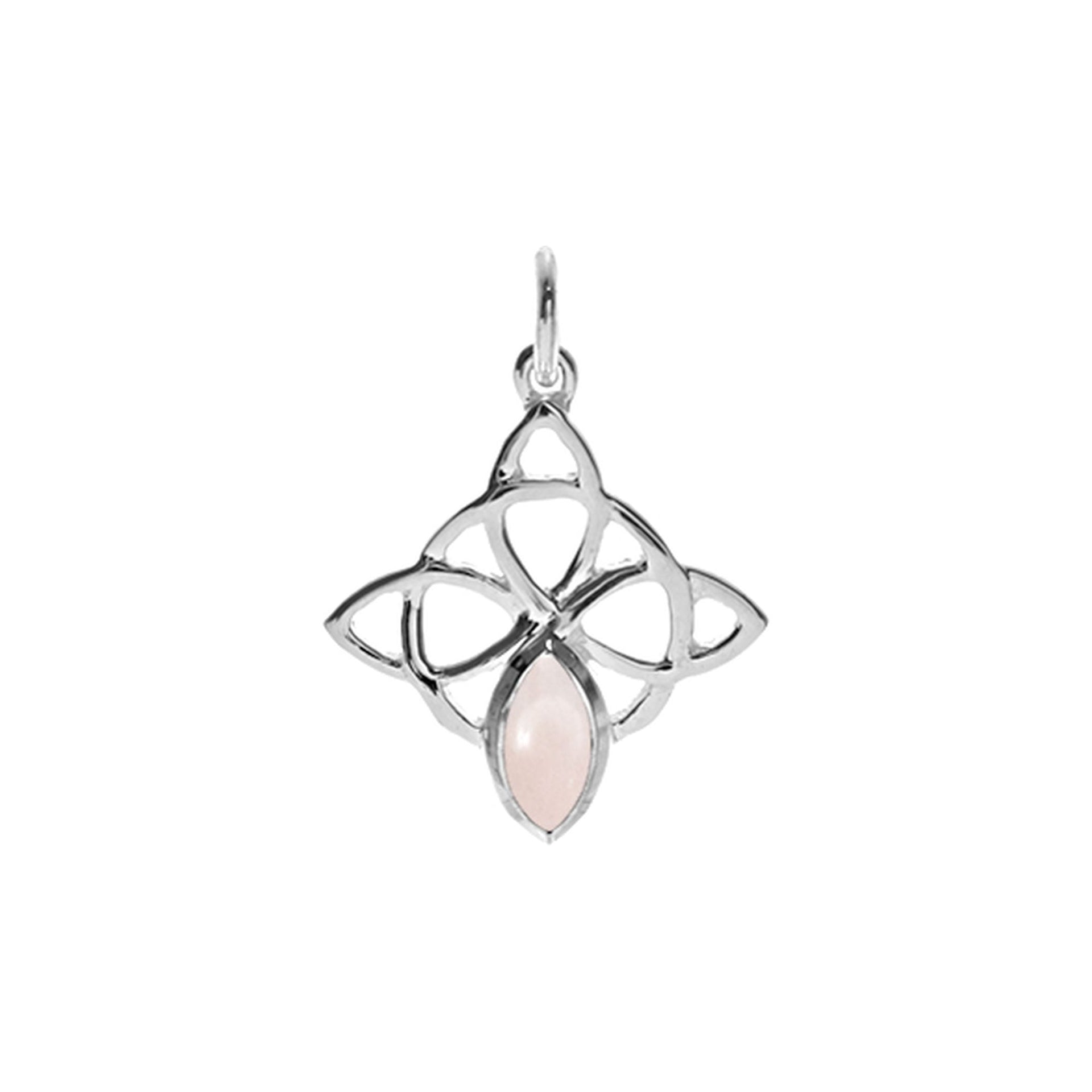 Betsy Celtic marquis rose quartz pendant