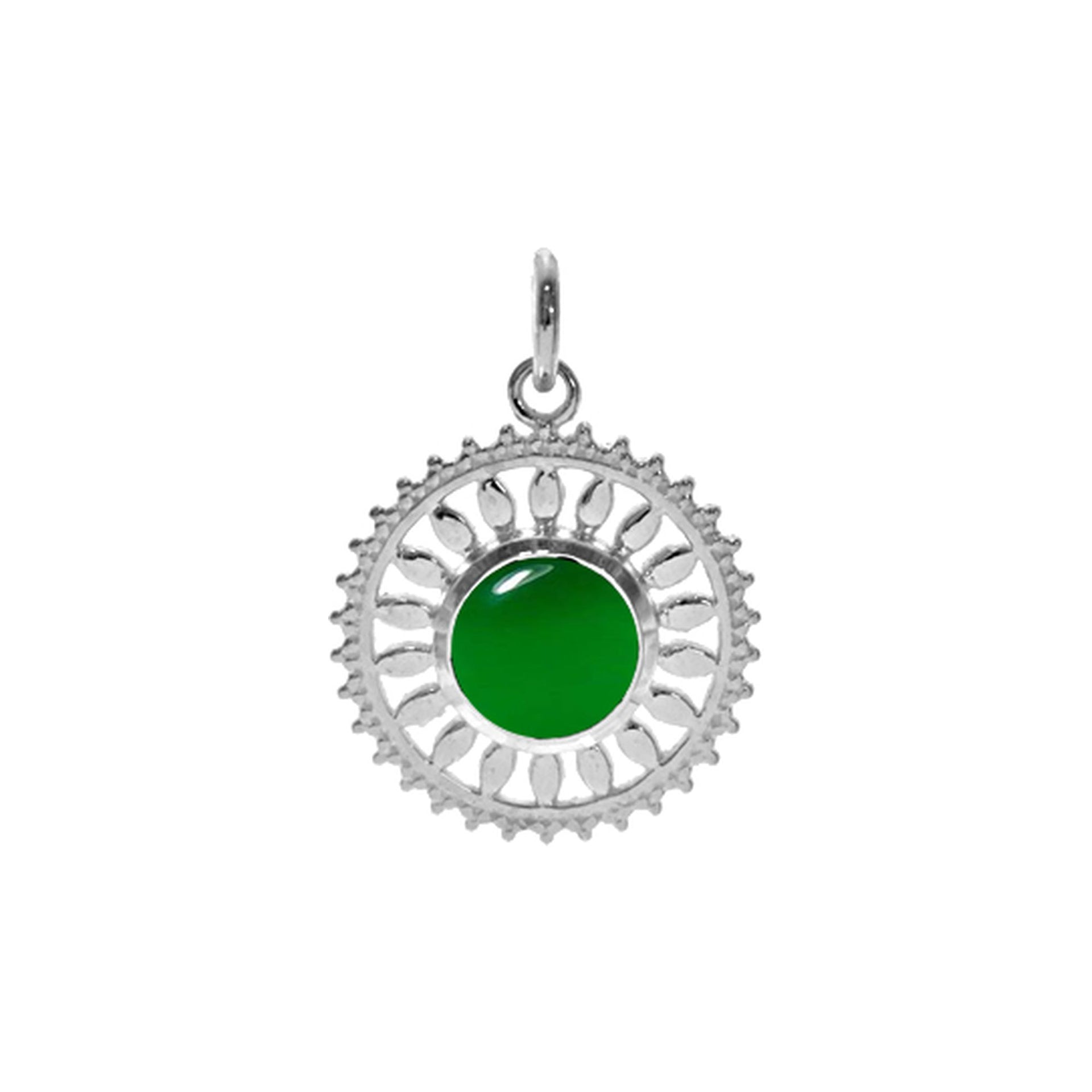 Tilly mandala pendant with green agate