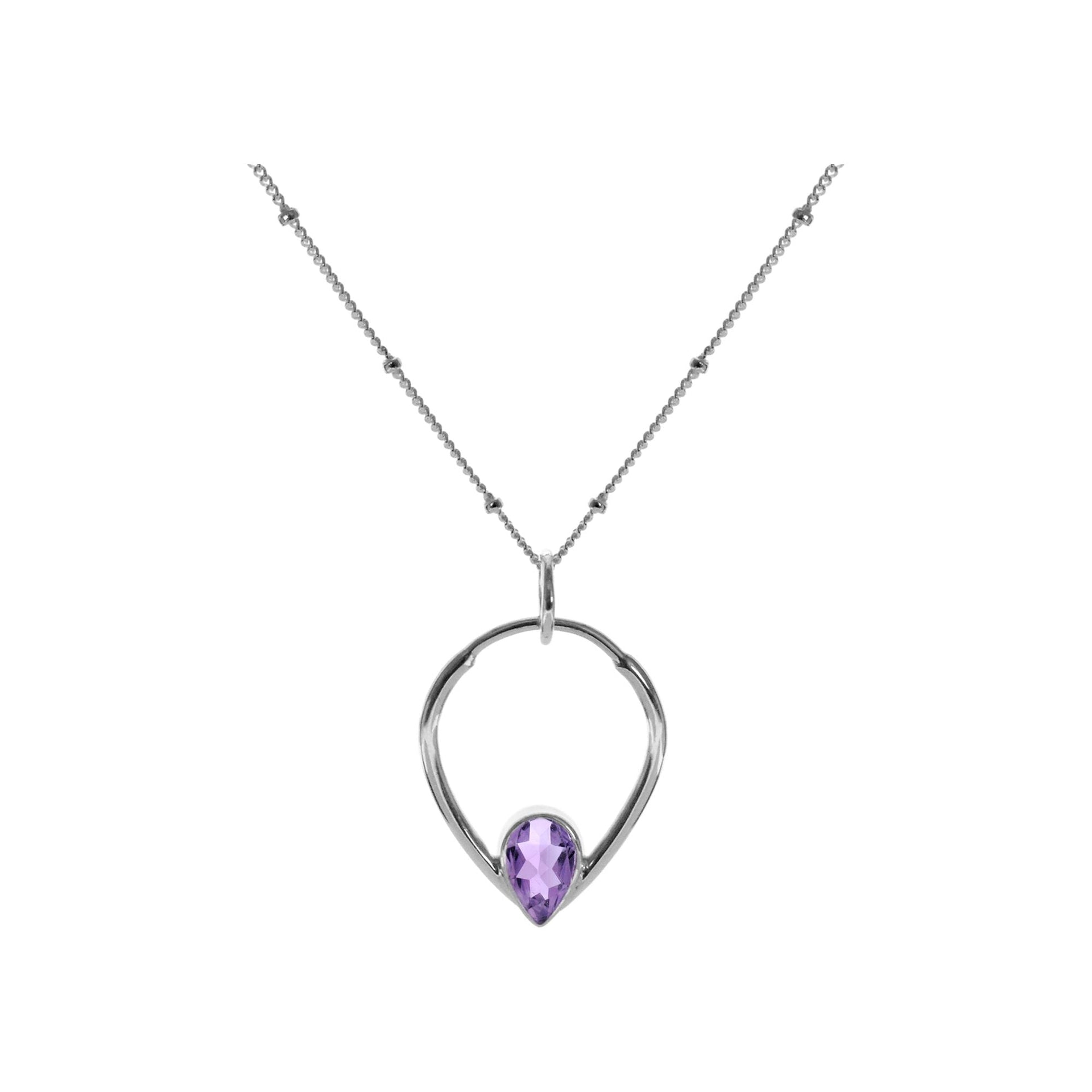 Bridget inverted teardrop necklace with amethyst