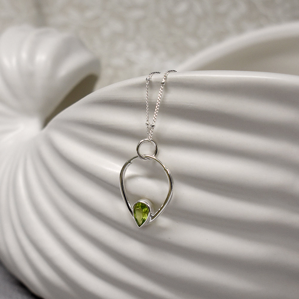 Bridget inverted teardrop necklace with peridot