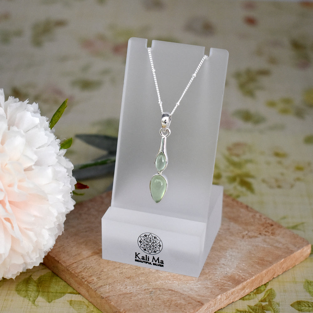 Bridget double prehnite pendant