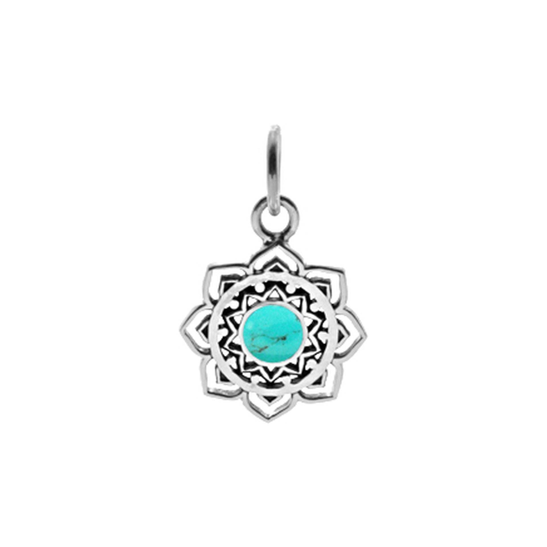 Catalina dainty mandala pendant with turquoise