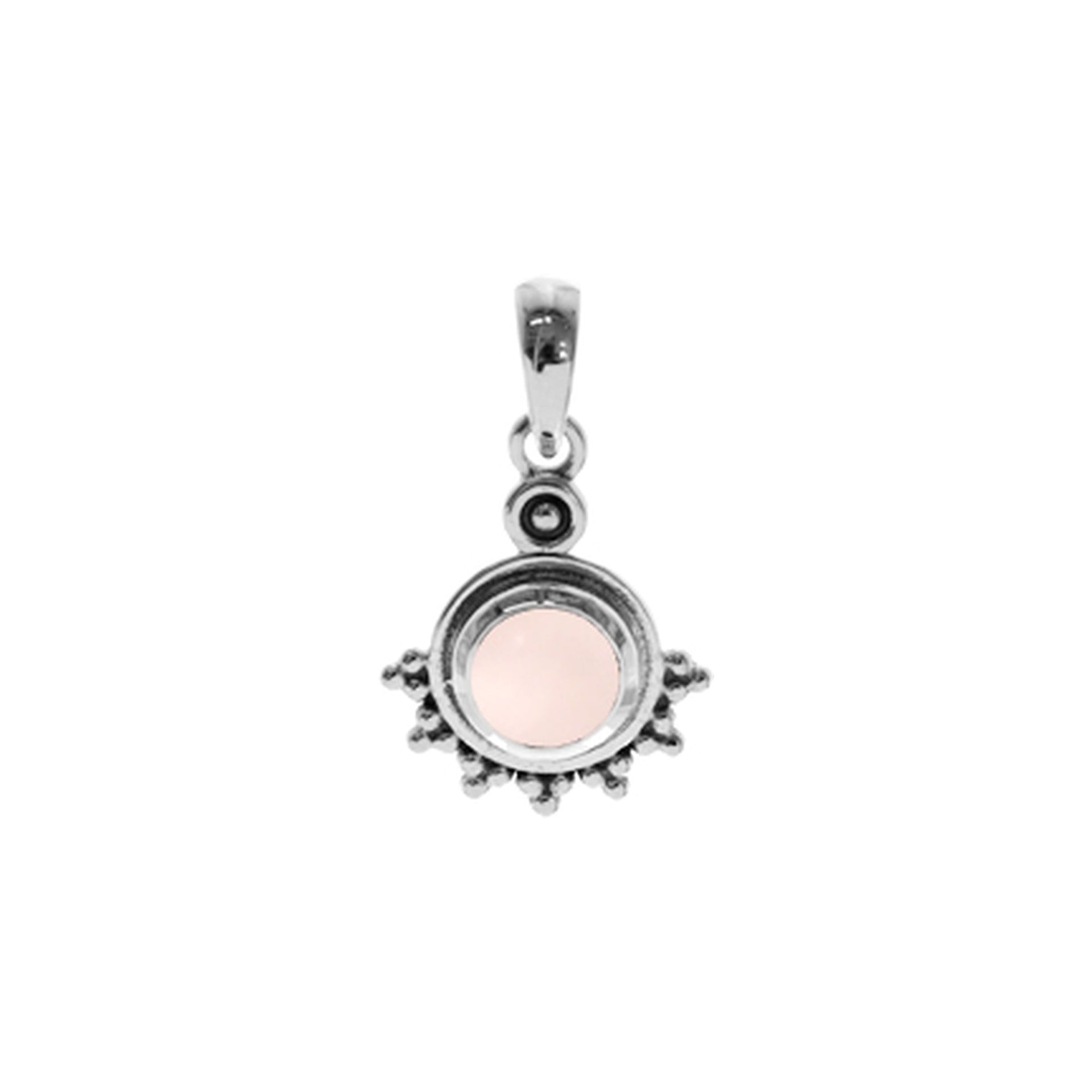 Catalina half surround rose quartz pendant