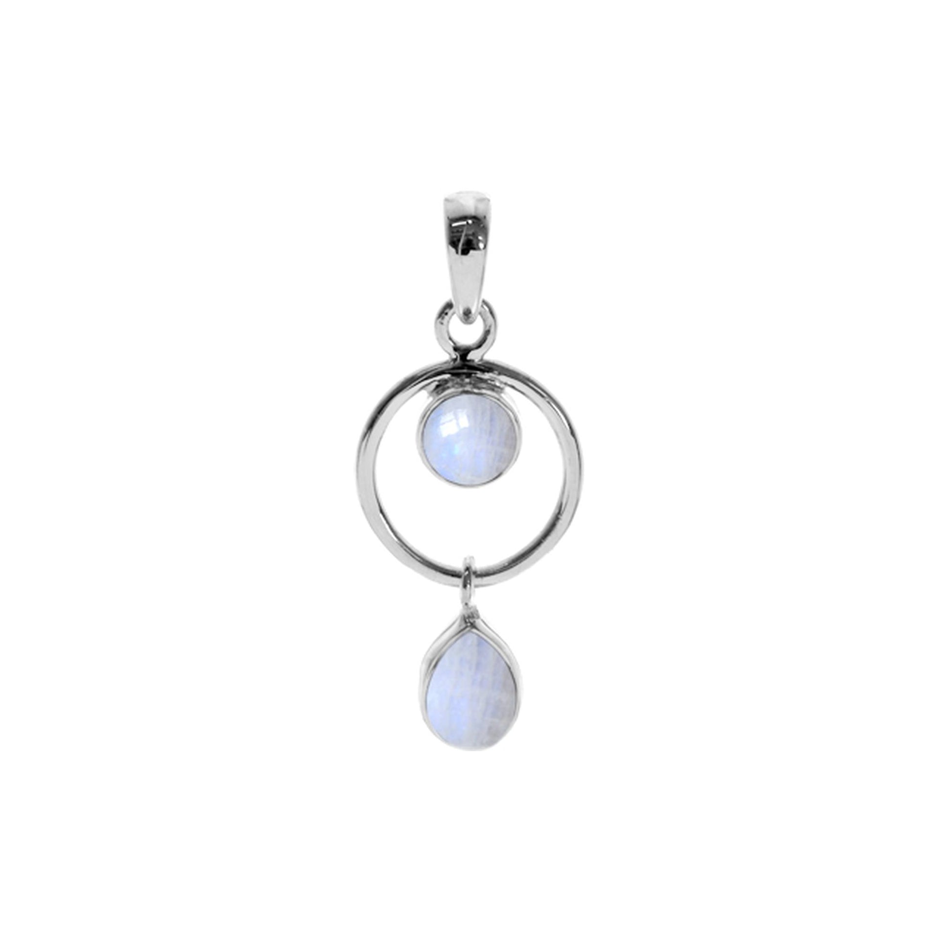 Ivy rainbow moonstone charm pendant