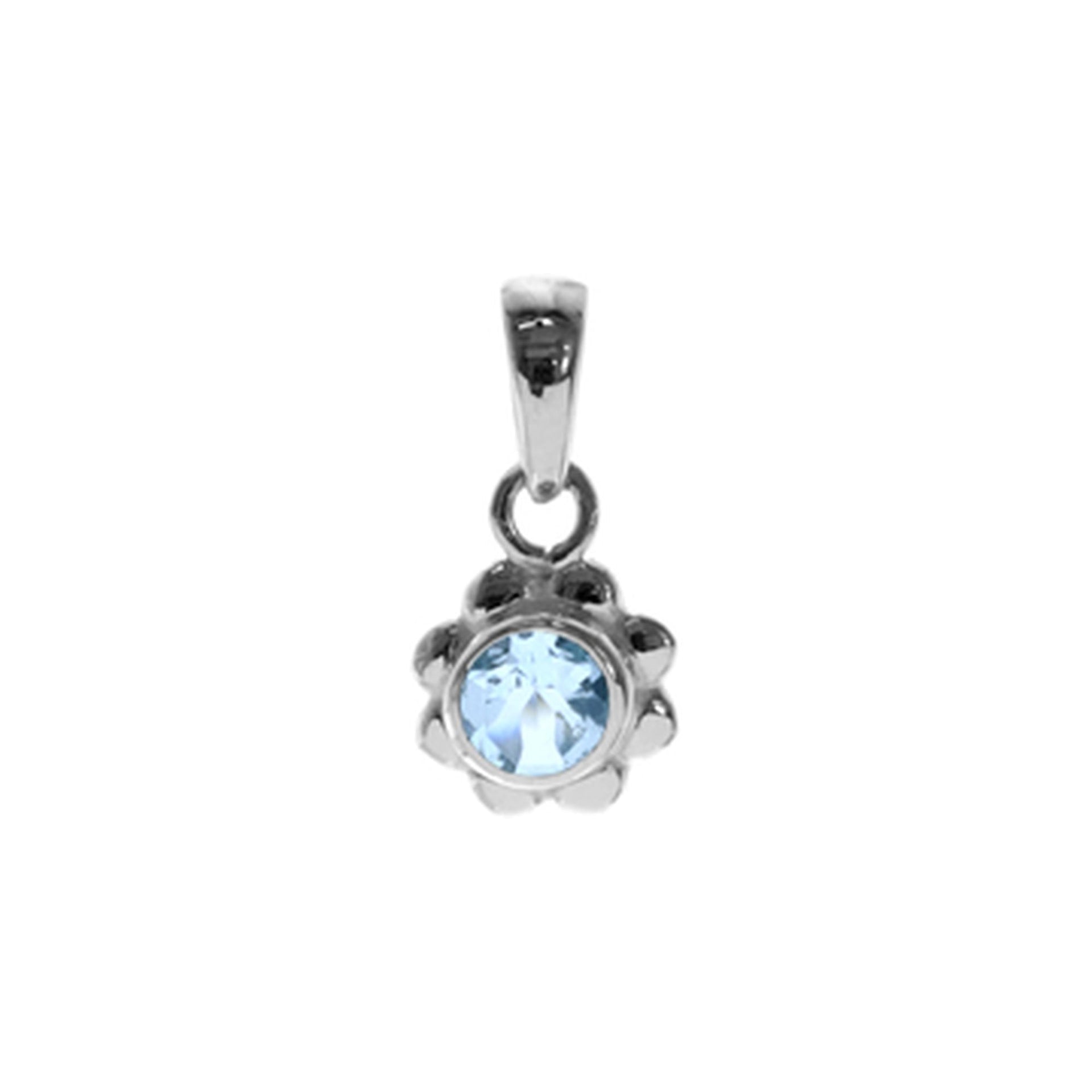 Matilda blue topaz petal pendant