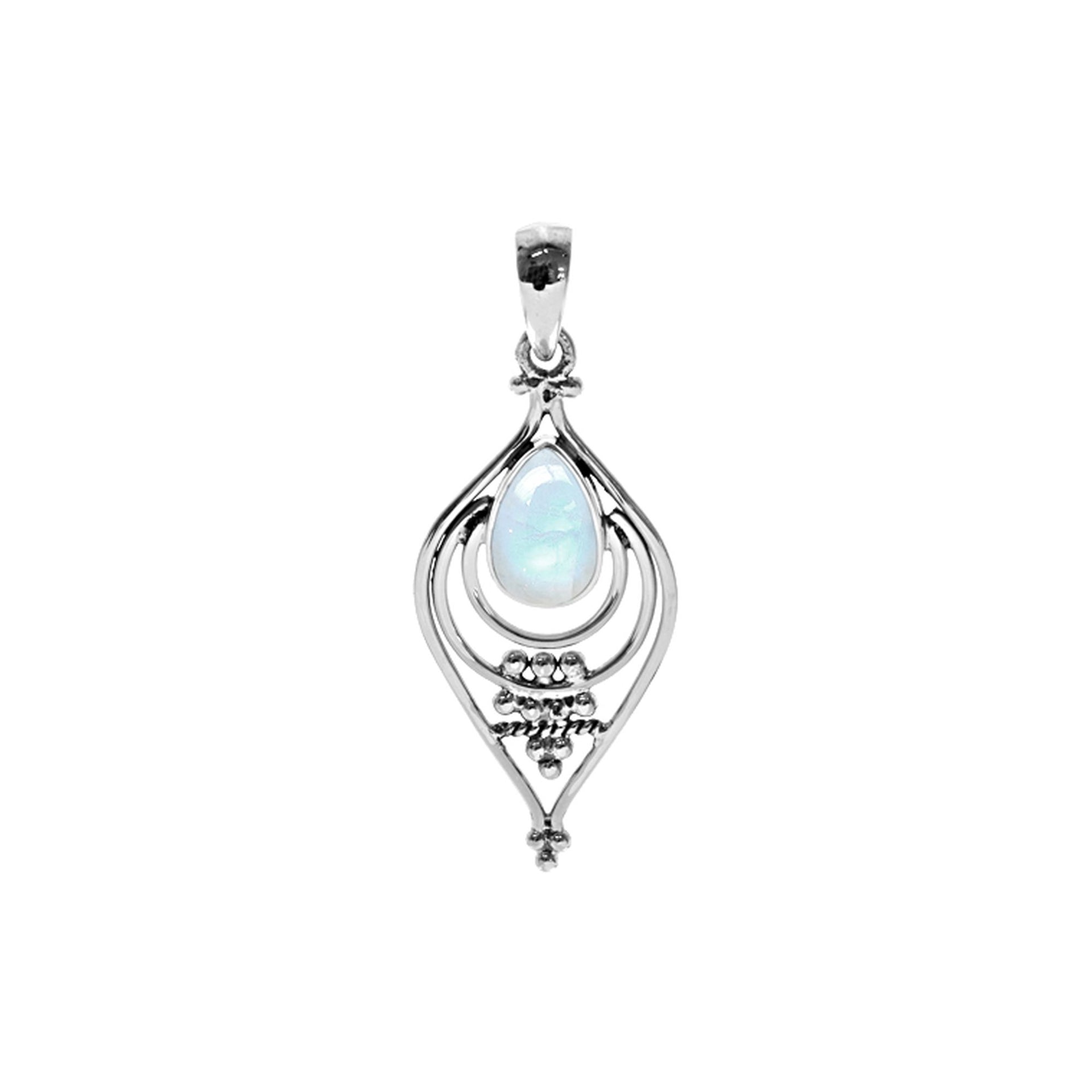 Isla ellipse rainbow moonstone pendant