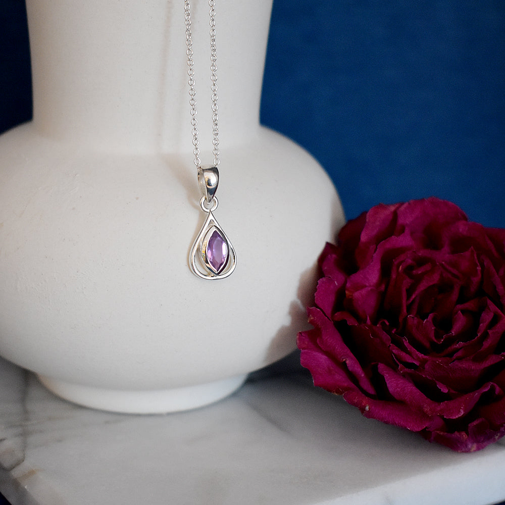 Bridget teardrop amethyst pendant