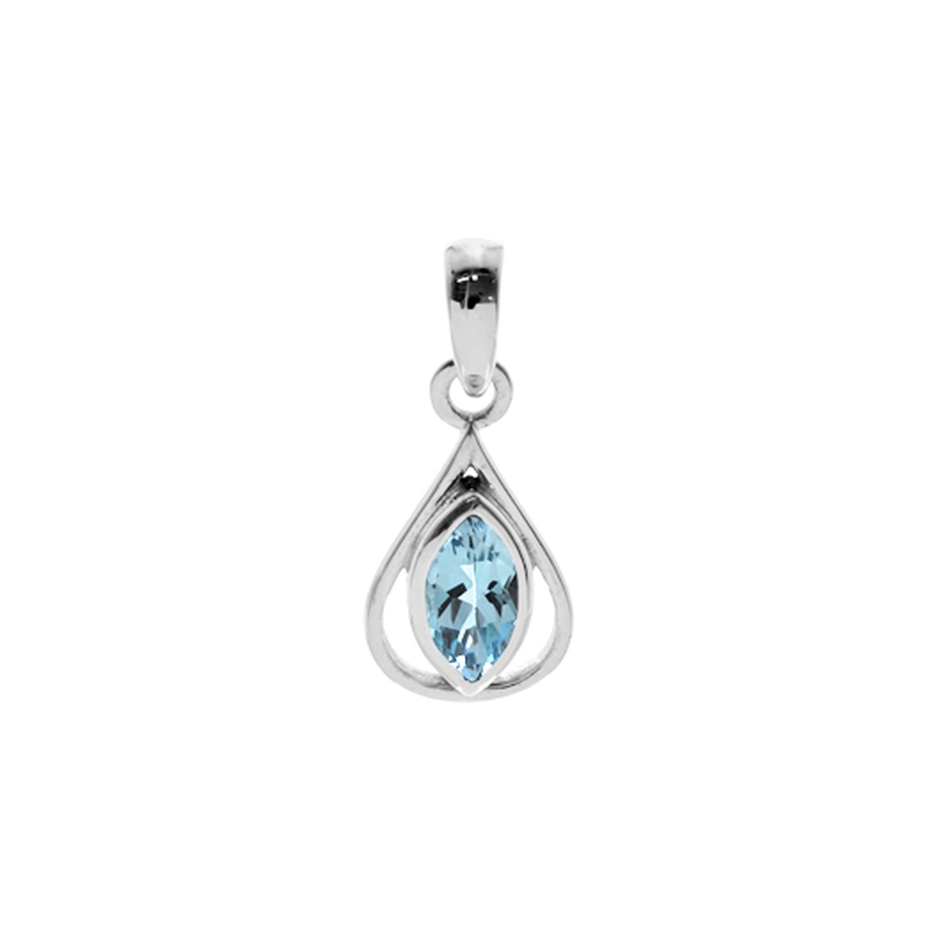 Bridget teardrop blue topaz pendant